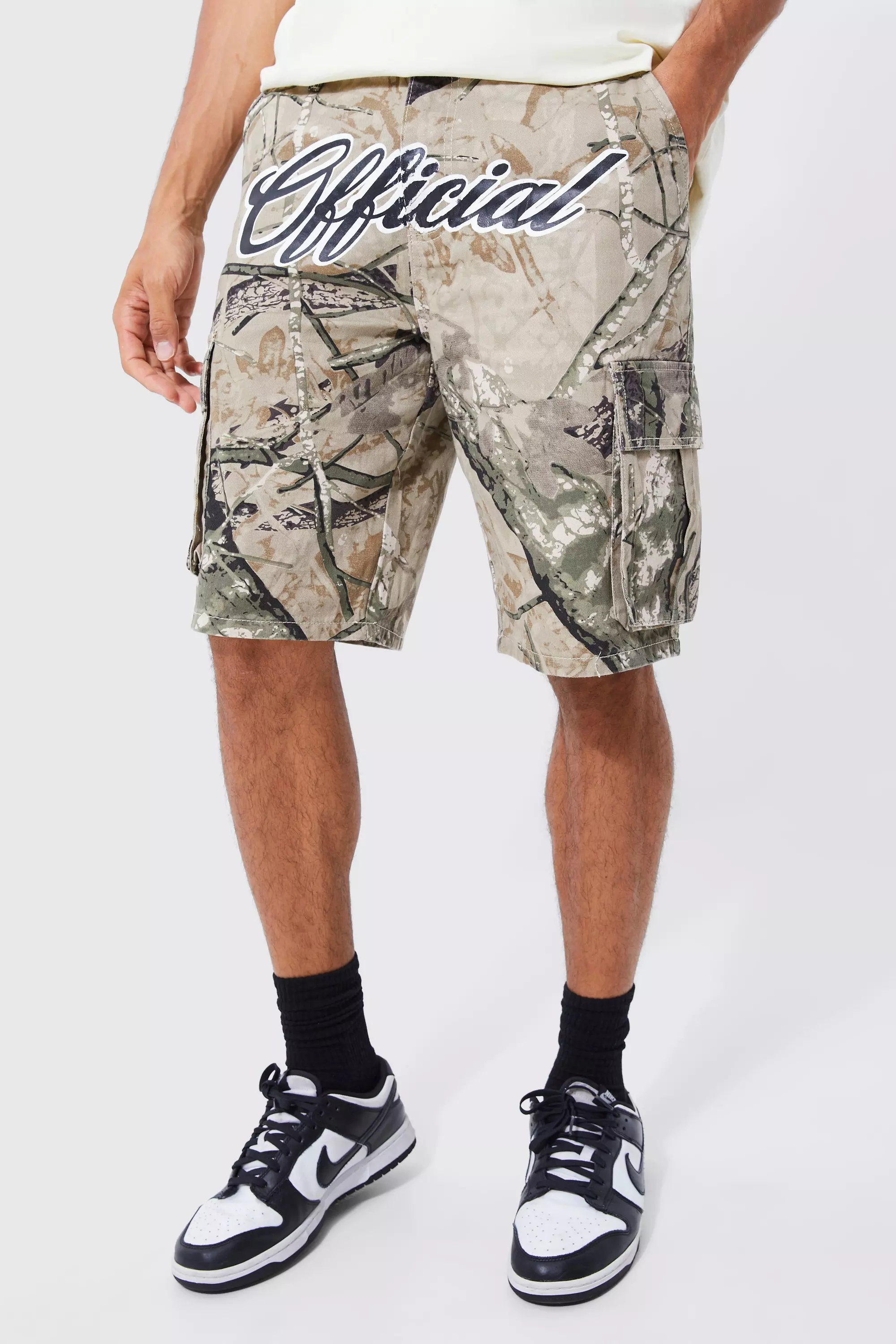 Tall Fixed Relaxed Camo Cargo Short chocolate