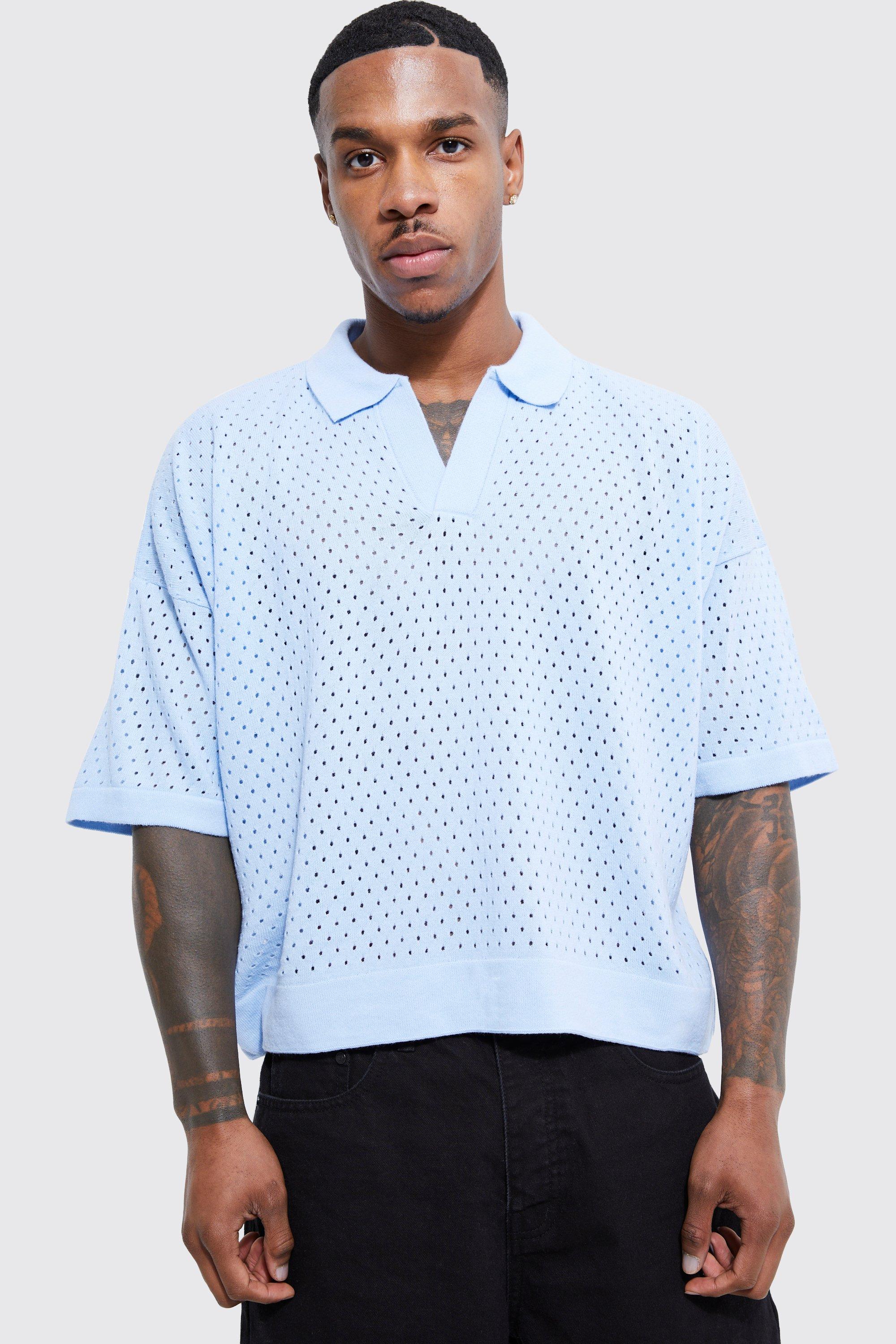 boohooMAN Regular Long Sleeve Polo - Blue - Size Xs