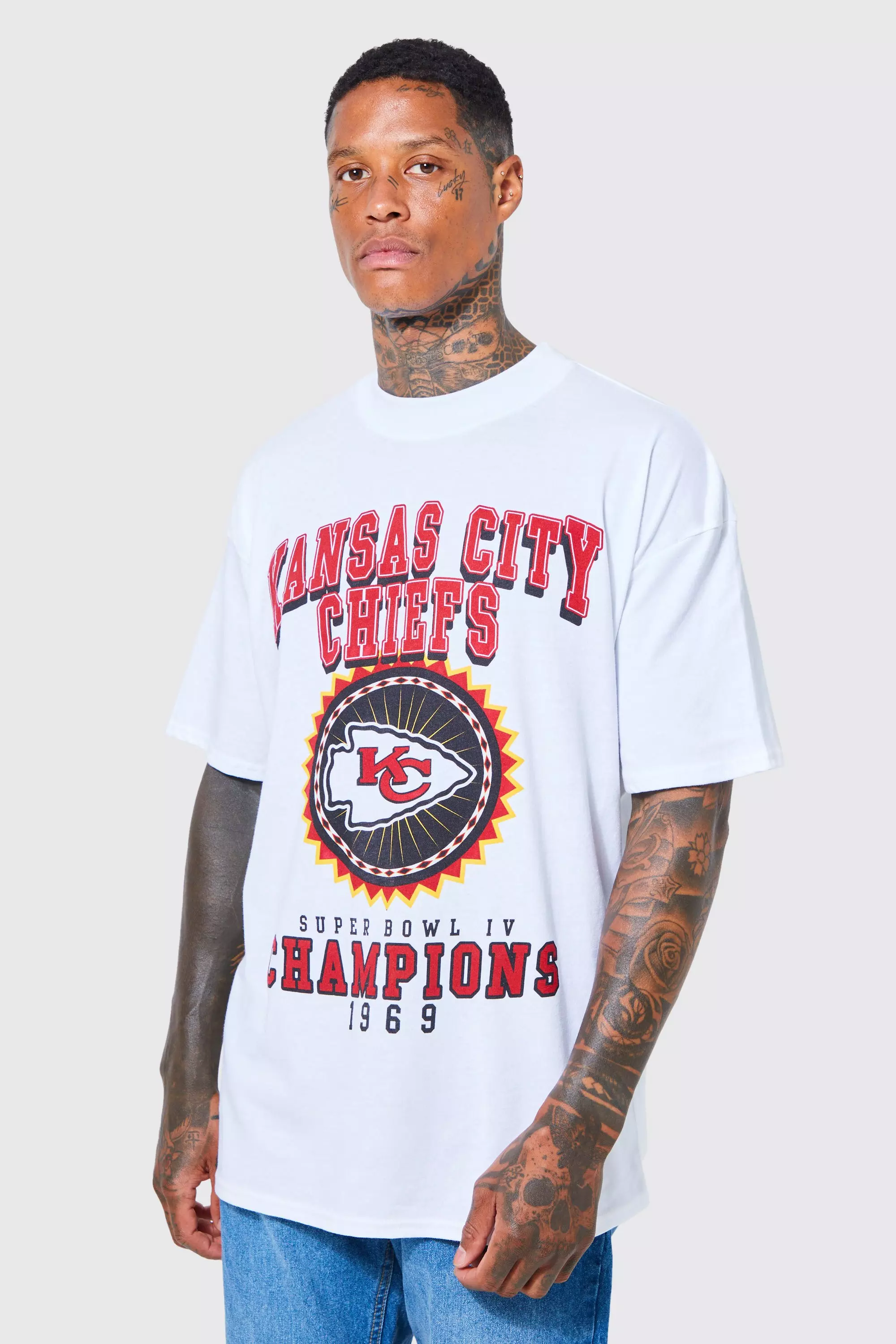 Oversized Nfl Kansas City Chiefs T shirt boohooMAN