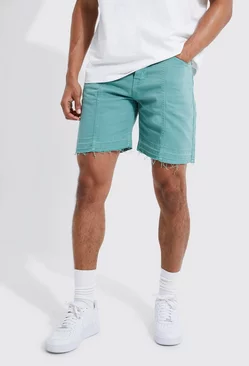 Fixed Relaxed Stitch Embroidered Short Sage