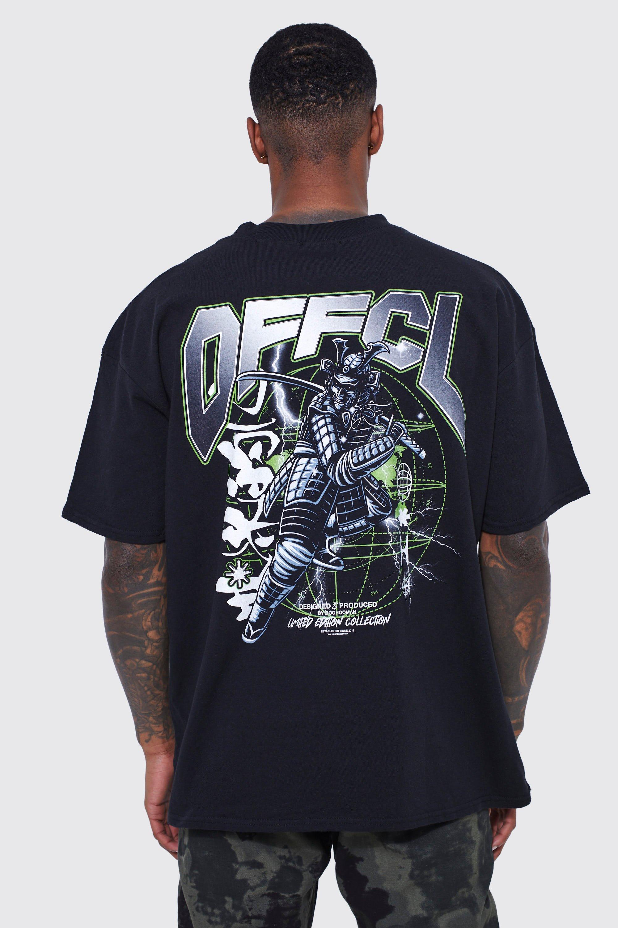 Oversized Samurai Warrior Back Graphic T-shirt