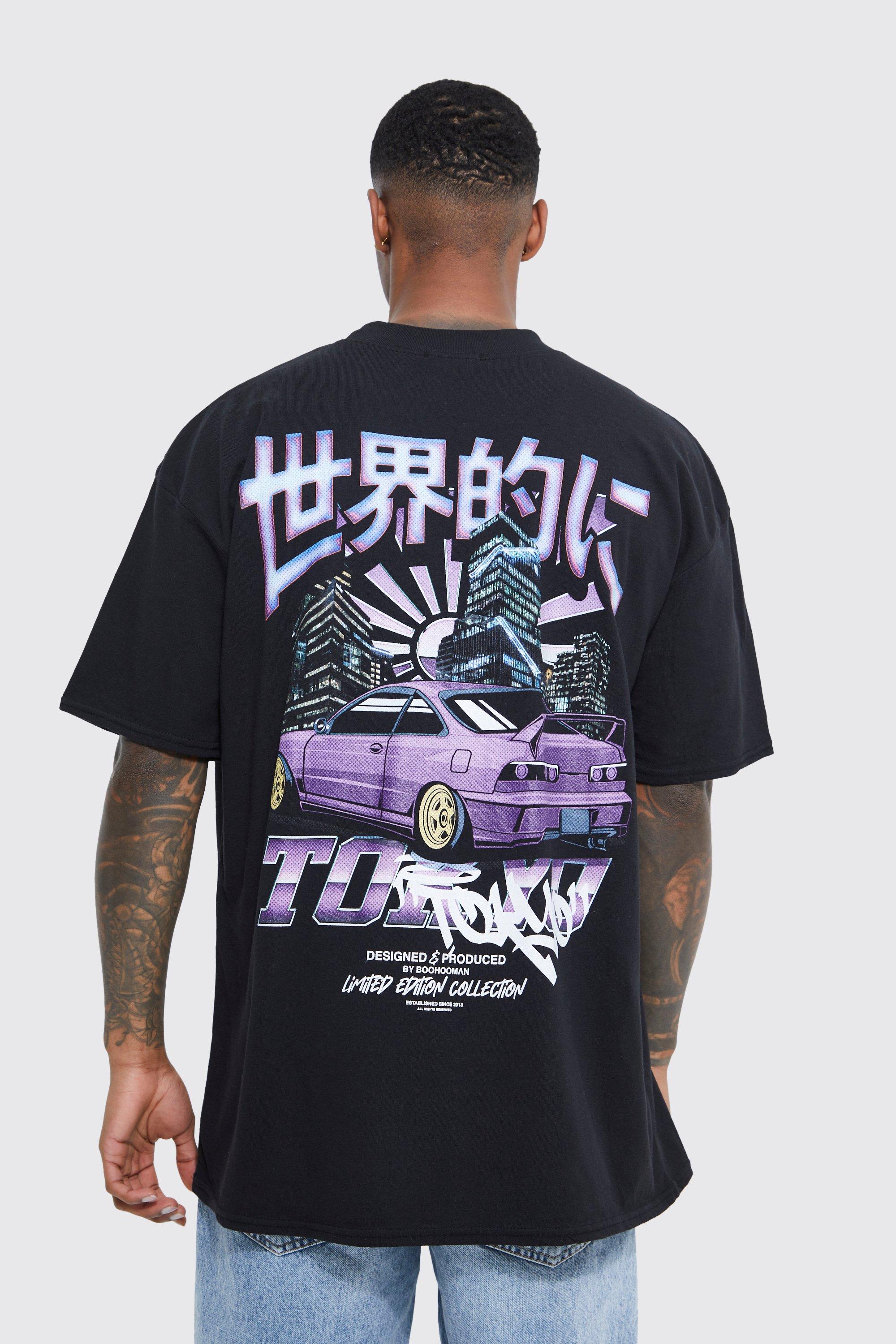 boohooMAN Men's Oversized Car Graphic T-Shirt