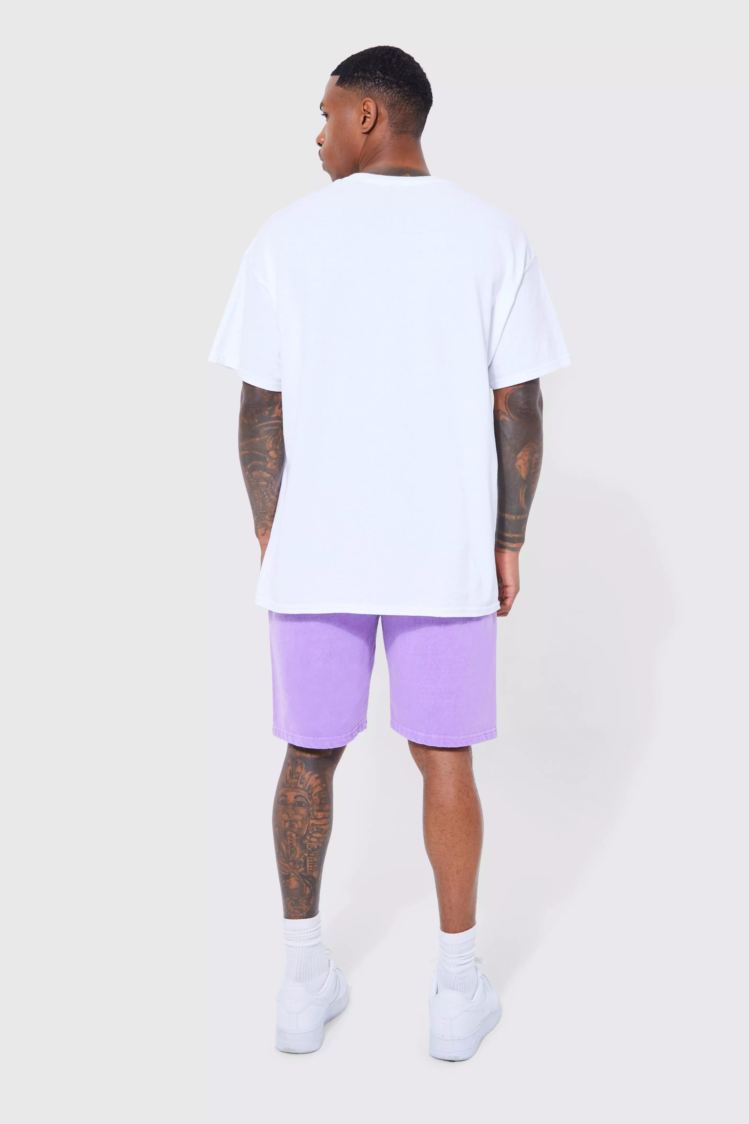 Set T-Shirt Oversize Sovratinta Tokyo Stile Varsity, Purple immagine alternativa