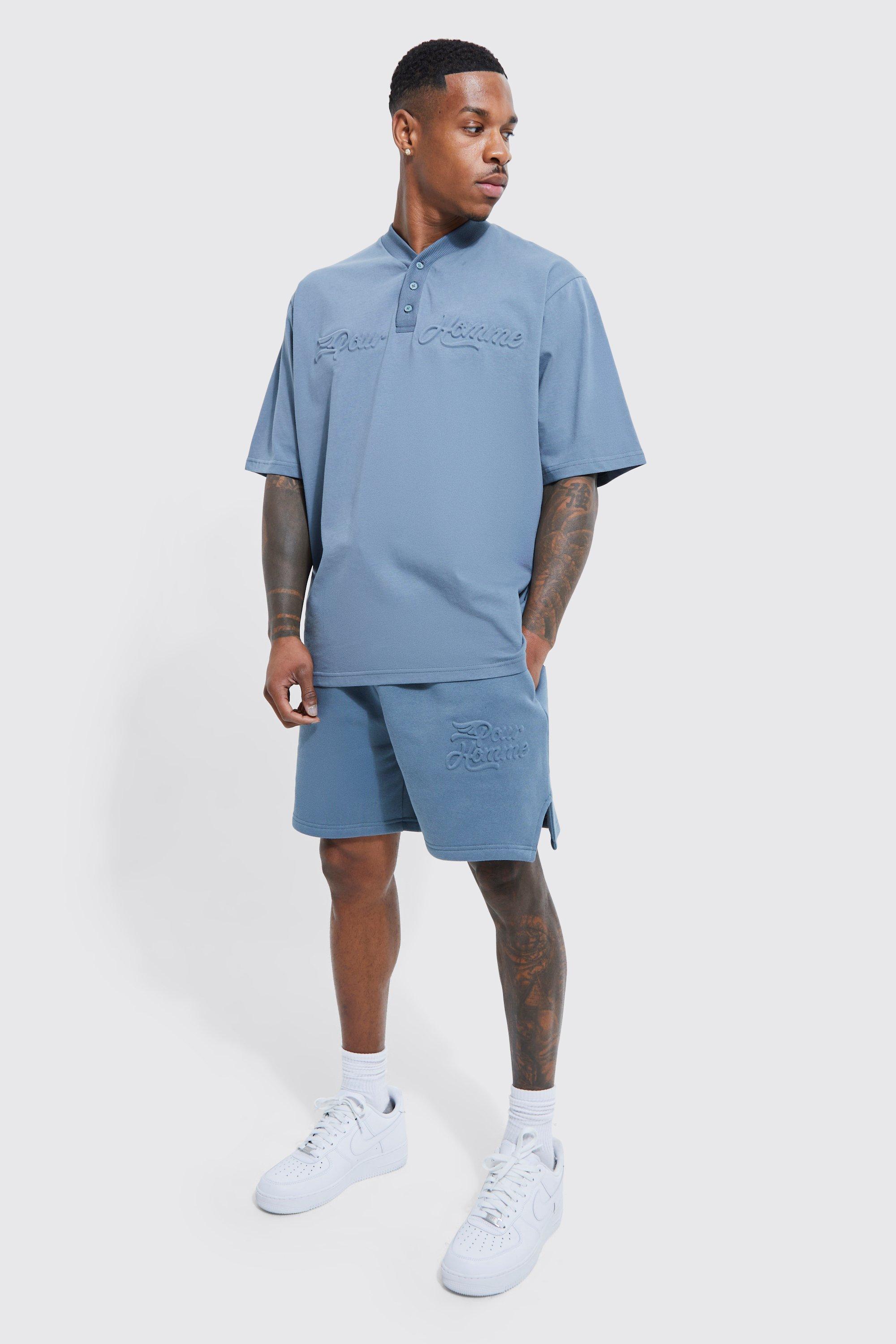 boohooMAN Oversized Official Baseball Polo and Short Set