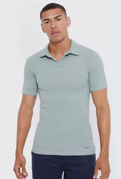 Green Muscle Fit Revere Jacquard Polo