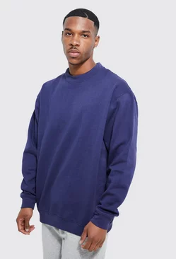 Navy Oversized Extended Neck Sweatshirt