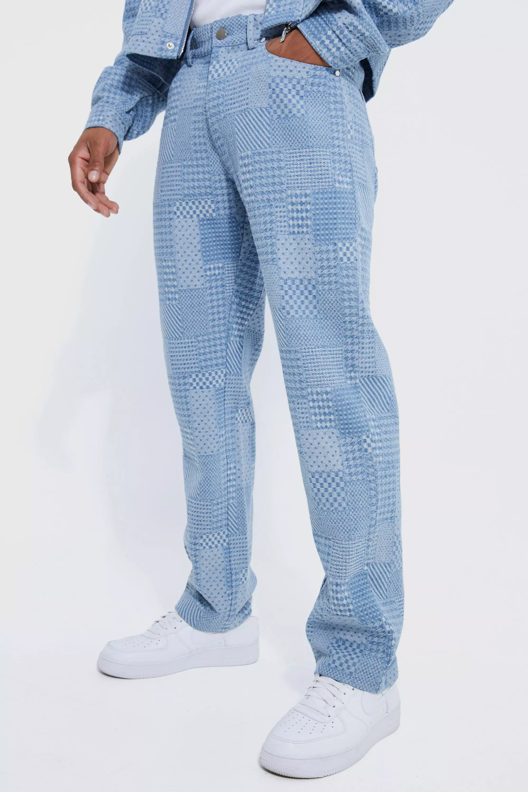 Relaxed Rigid Fabric Interest Jeans Light blue