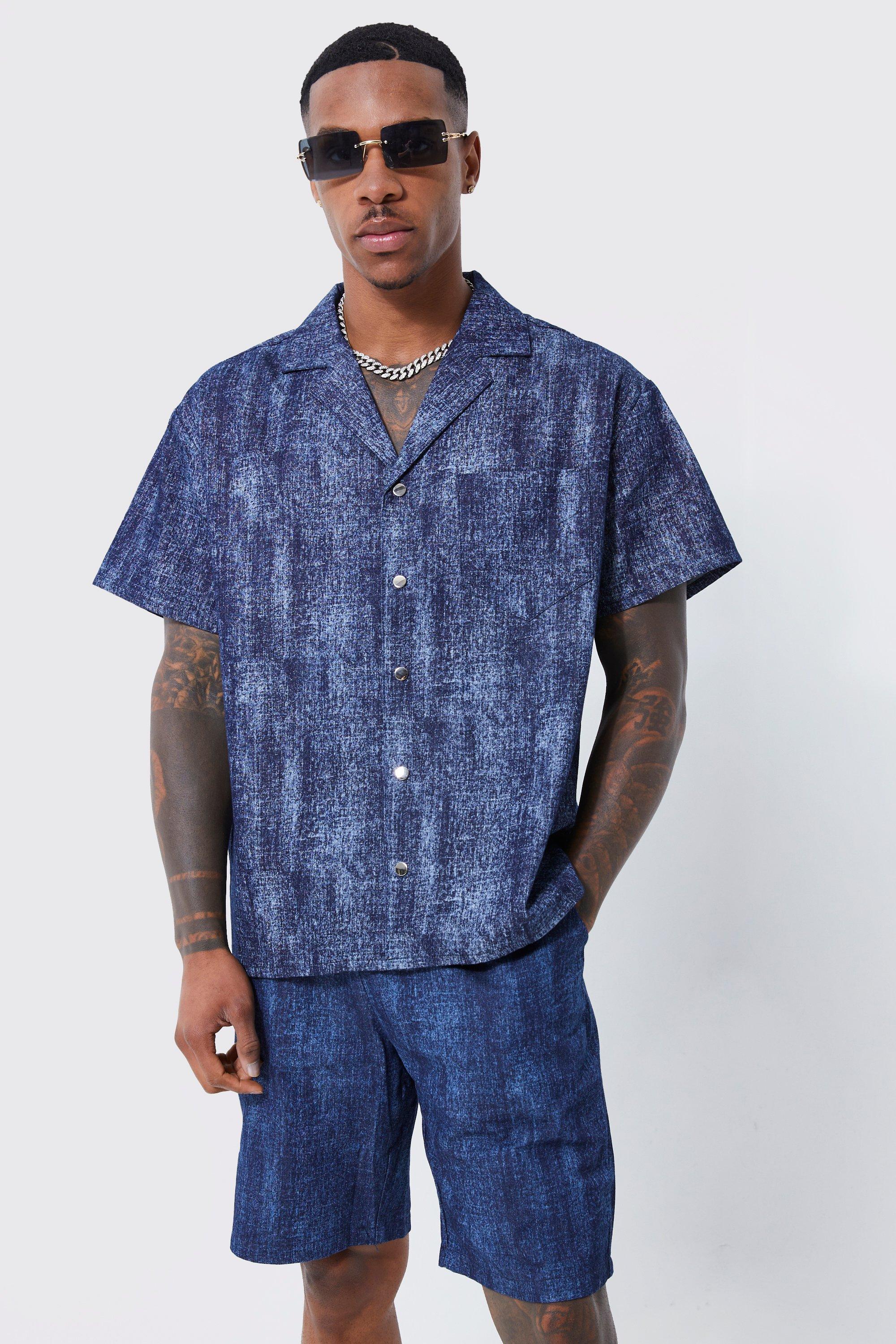 Camisa vaquera con solapas, Mid blue