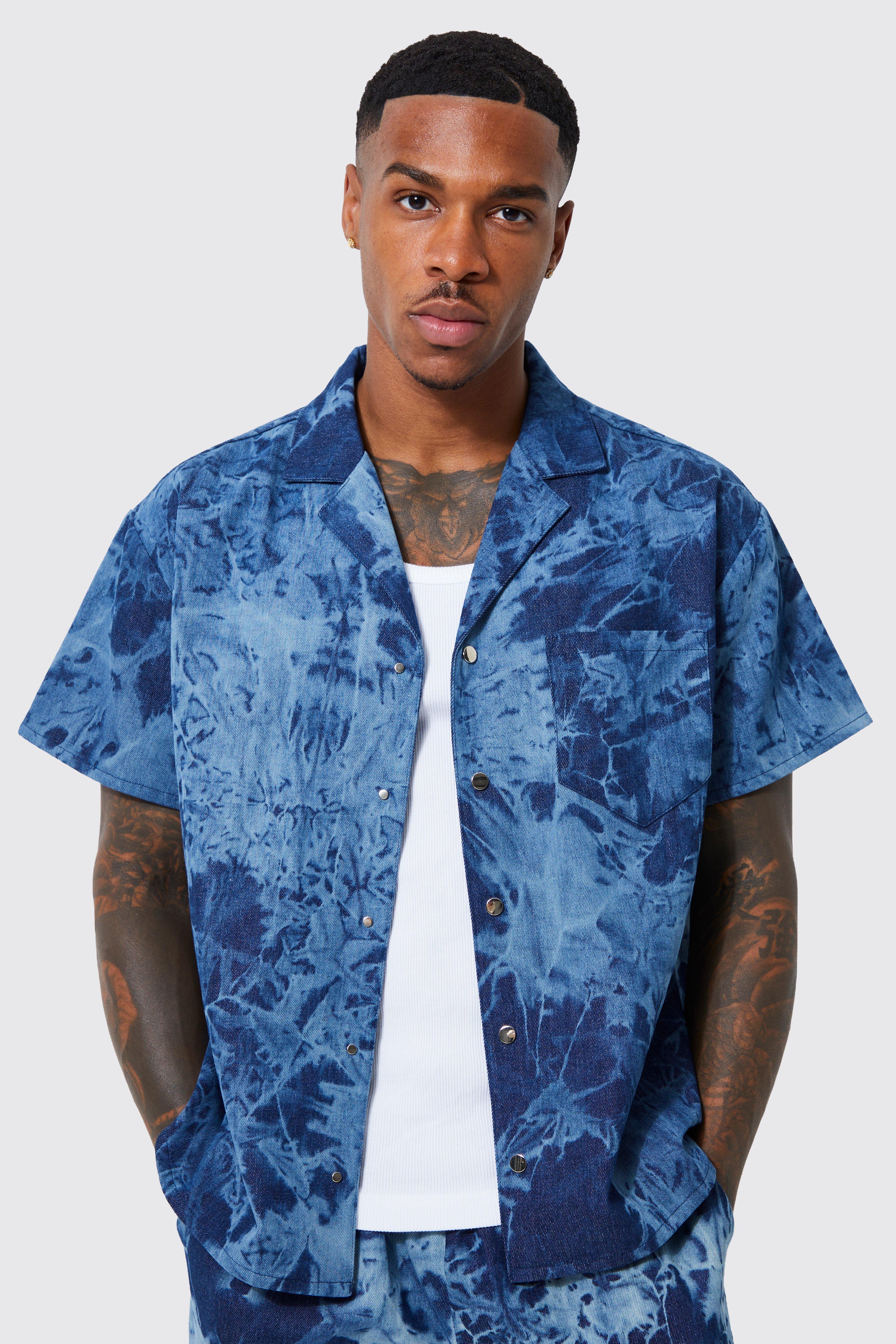 Camicia In Denim Con Rever, Mid blue