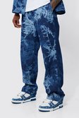 Pantalon droit à taille élastique, Mid blue