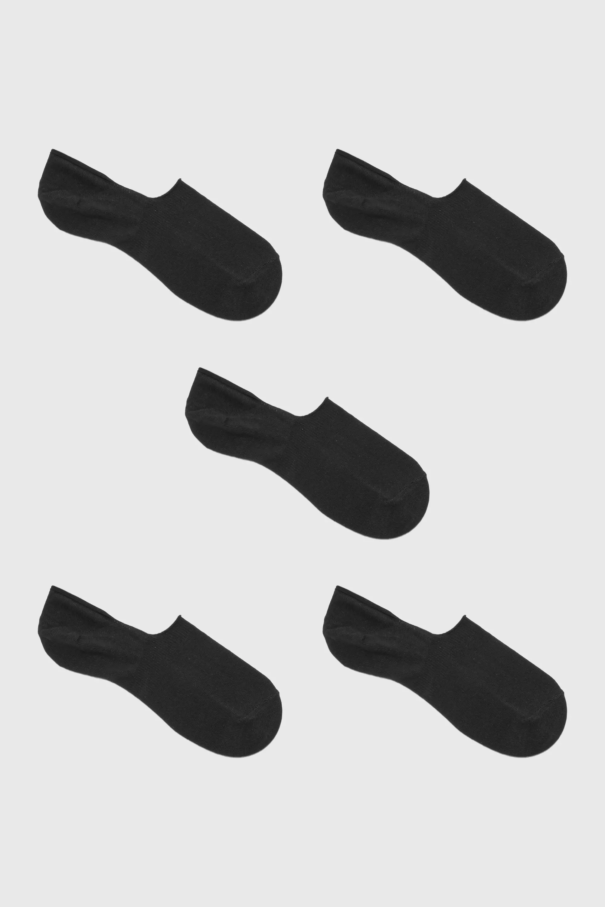 5 Pack Plain Invisible Socks Black