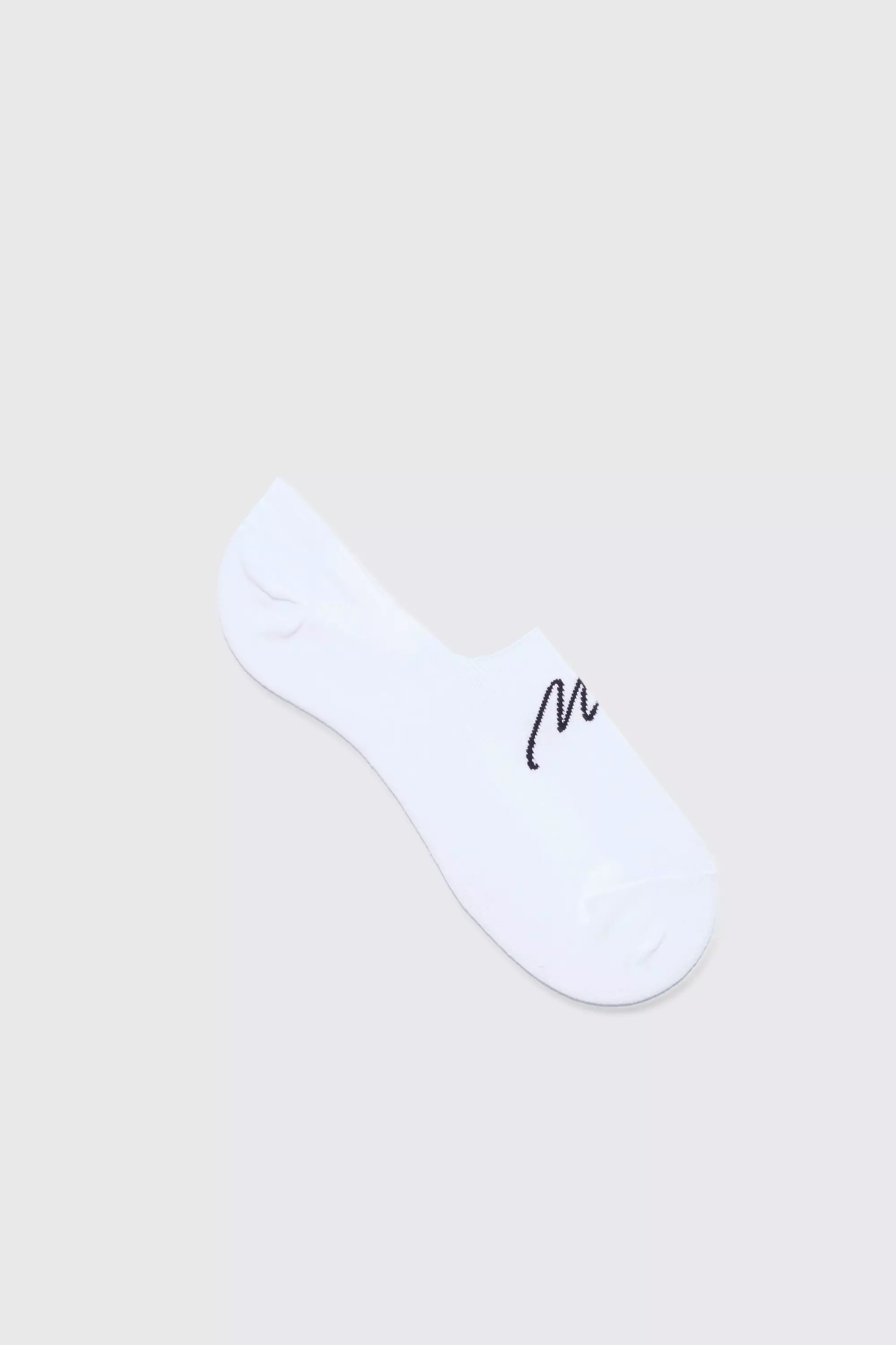 White 5 Pack Man Signature Invisible Socks alternatieve afbeelding