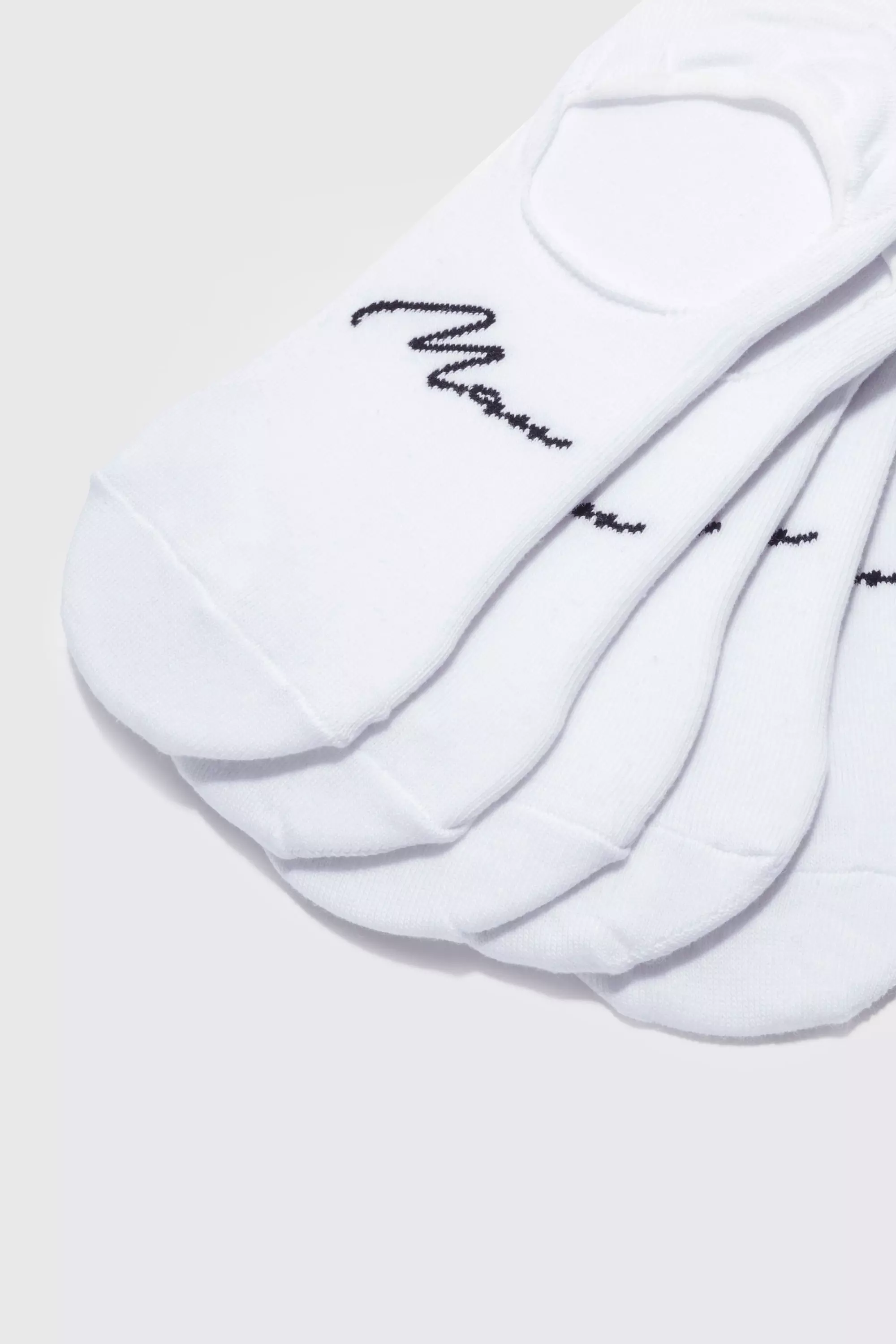 White 5 Pack Man Signature Invisible Socks alternatieve afbeelding