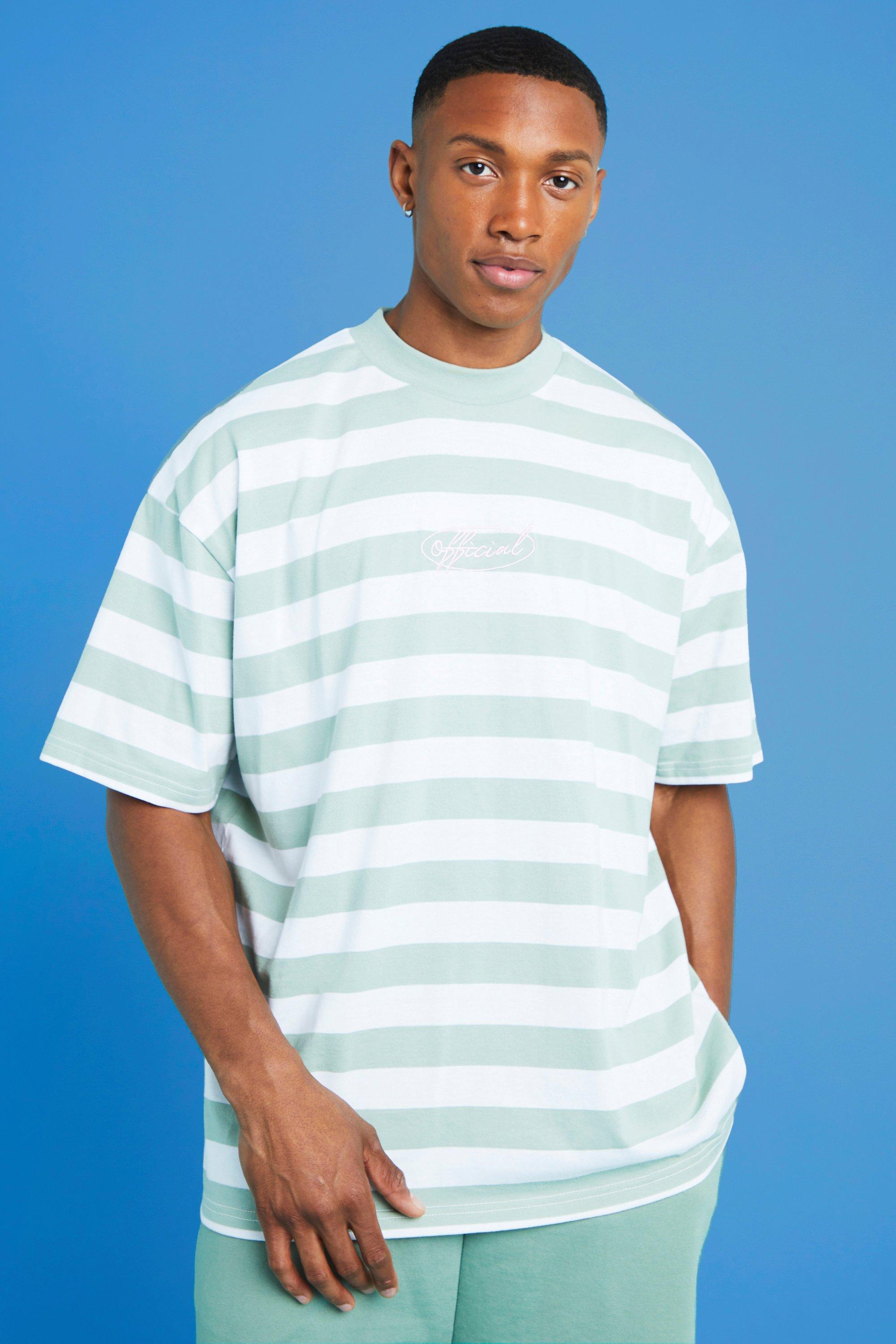 Guess mens striped t 2024 shirt