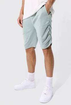 Tall Slim Fit Ruched Side Sweat Shorts dusty green