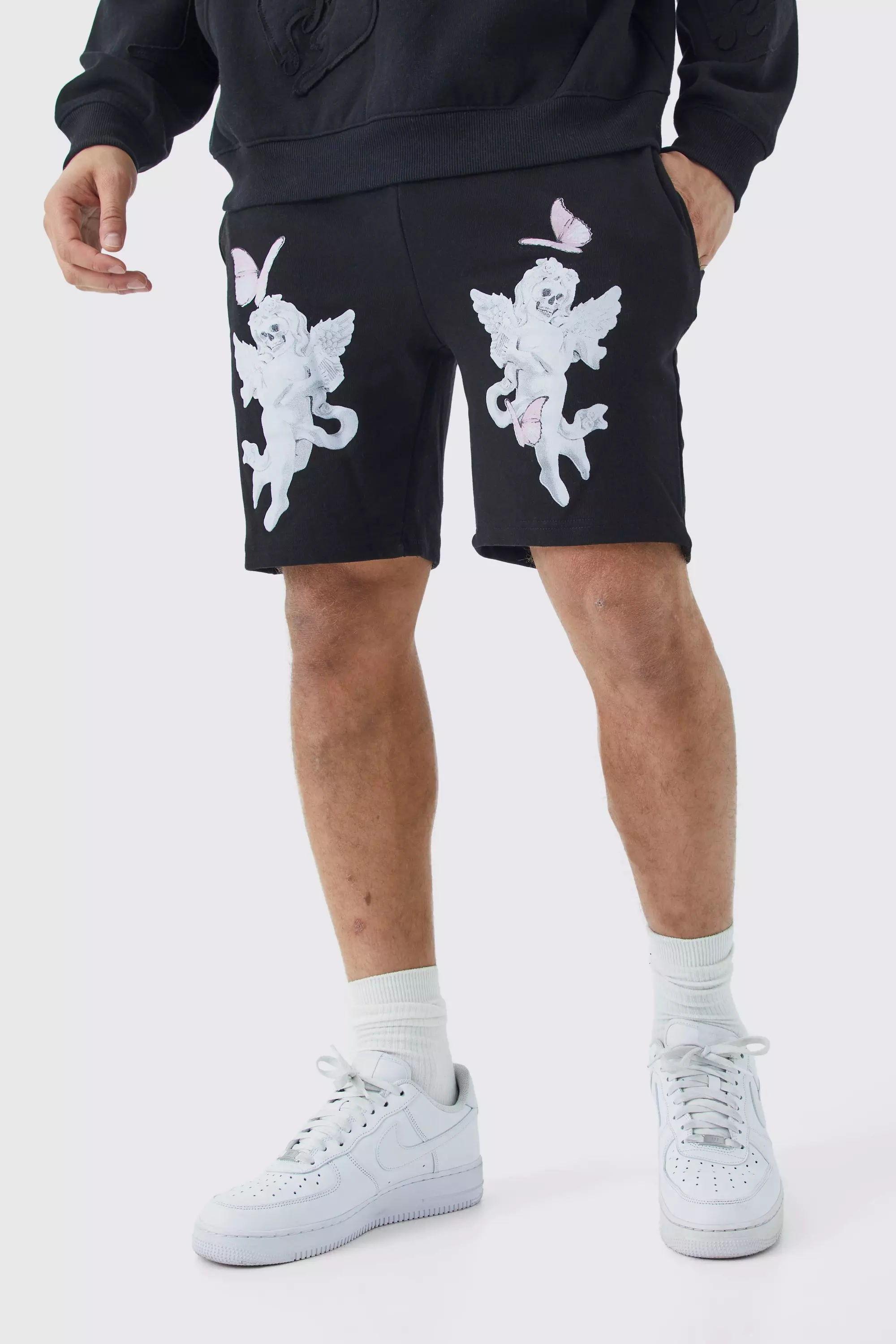 Oversized Dropped Crotch Cupid Short Black