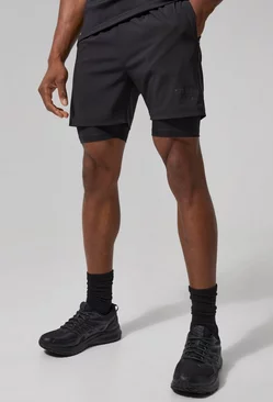 Black Man Active Training Dept 2-in-1 Shorts
