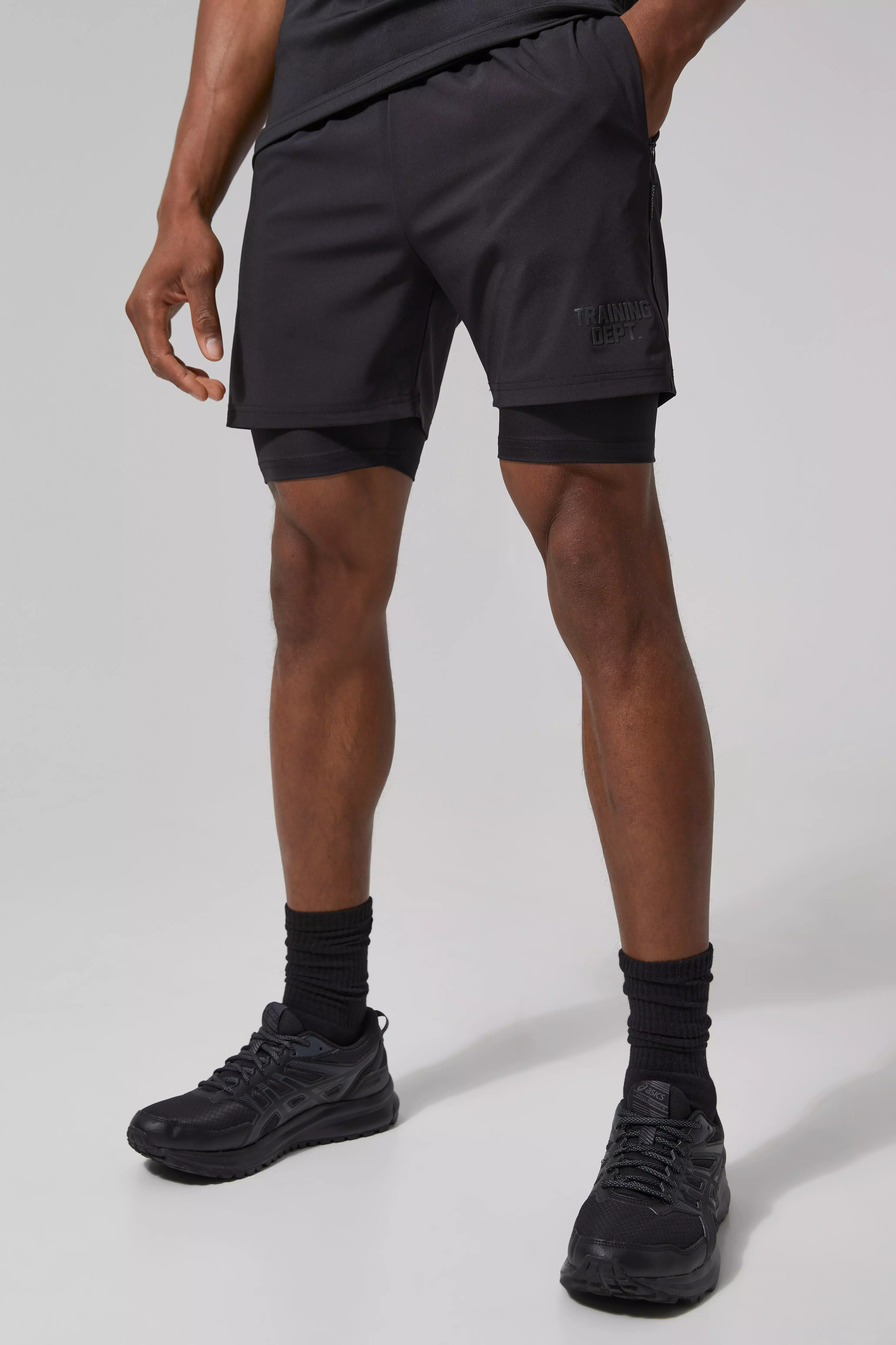 Man Active Training Dept 2-in-1 Shorts Black