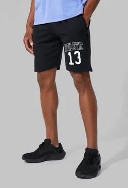 Man Active Athletic 13 Sweat Shorts Black