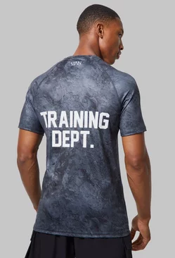 Man Active Camo Training Dept Muscle Fit T-shirt black
