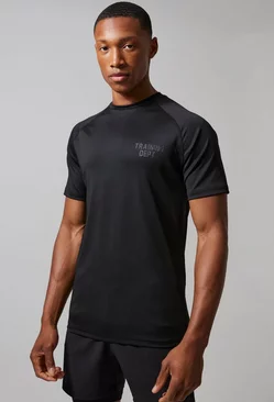Black Man Active Training Dept Muscle Fit T-shirt