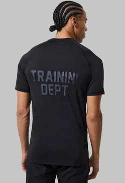 Black Tall Man Active Training Dept Muscle Fit T-shirt