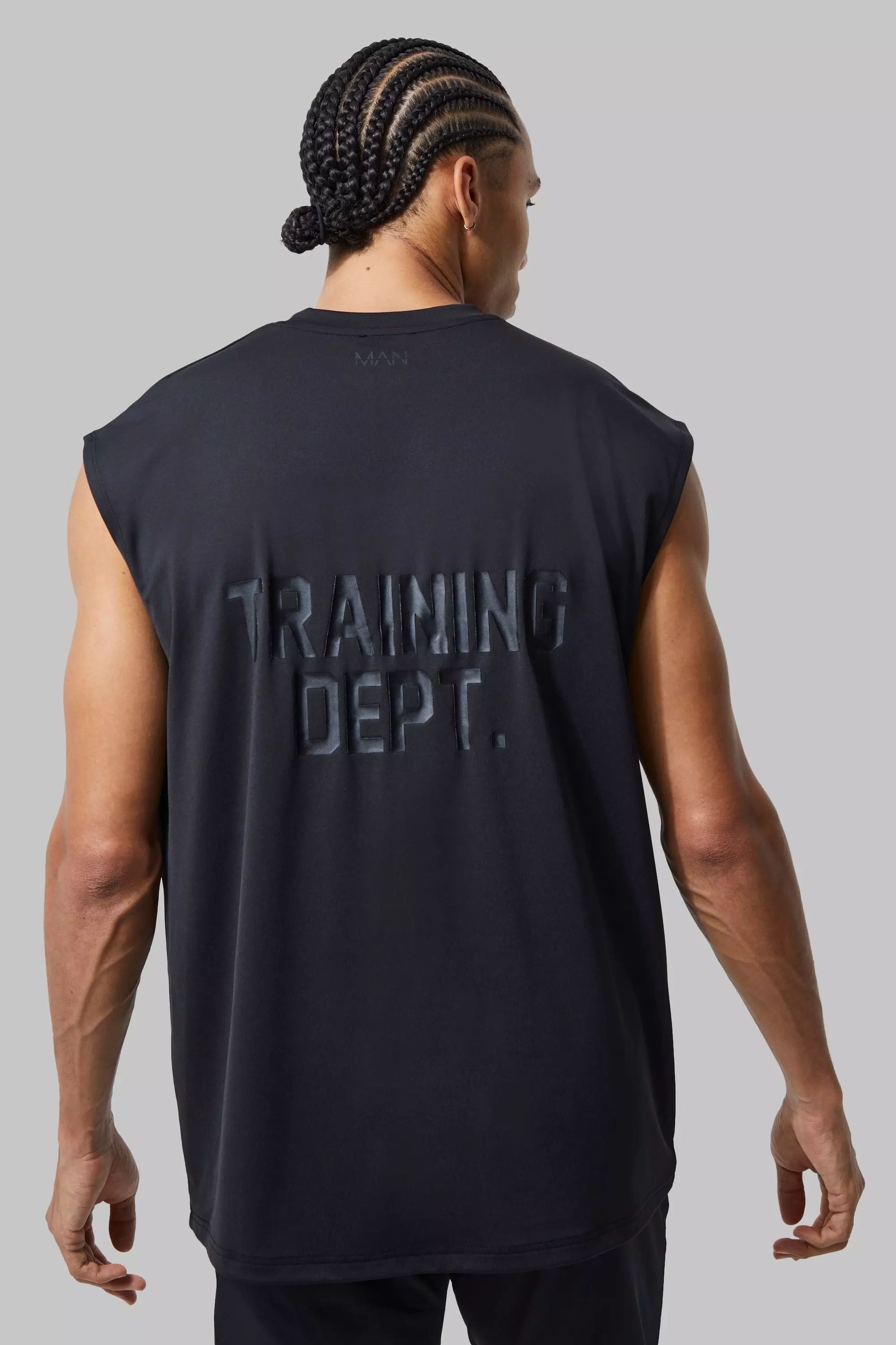 Tall Man Active Training Dept Oversized Tank Black