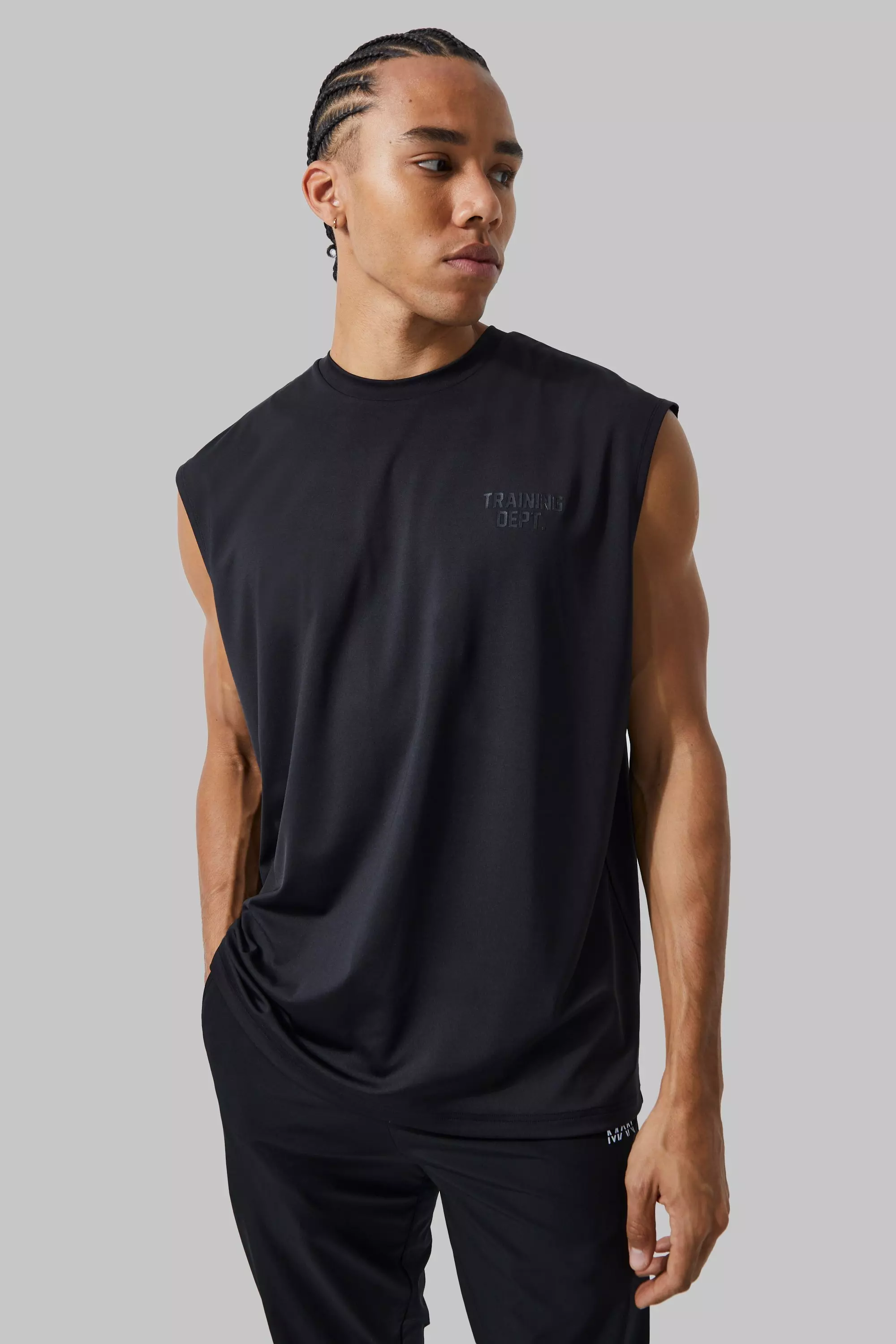Canotta Tall Oversize Man Active Training Dept, Black immagine alternativa