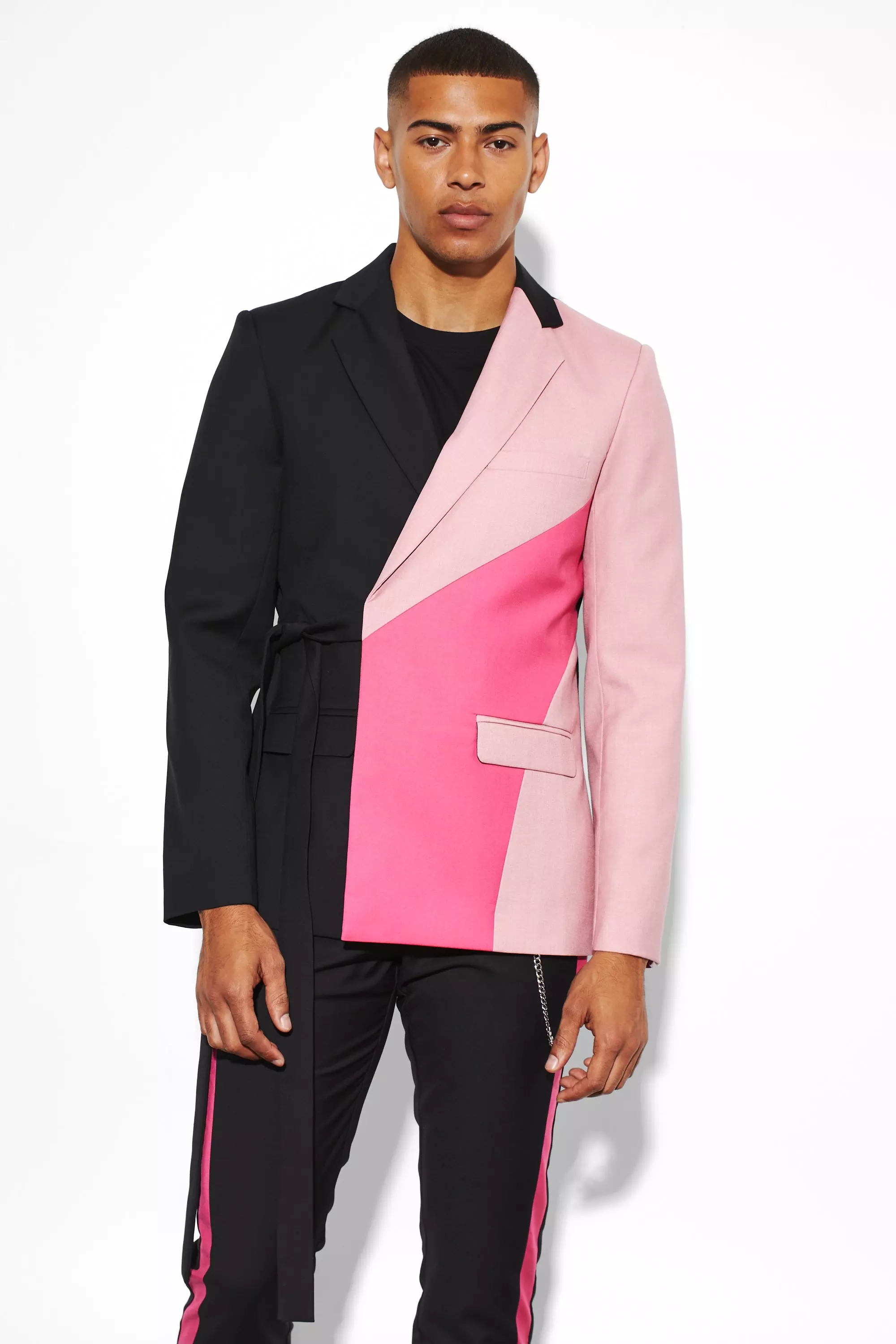 Slim Wrap Panel Suit Jacket boohooMAN IE