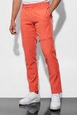 Orange Skinny Zip Suit Pants