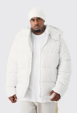 Ecru White Plus Panelled Matte Puffer Jacket