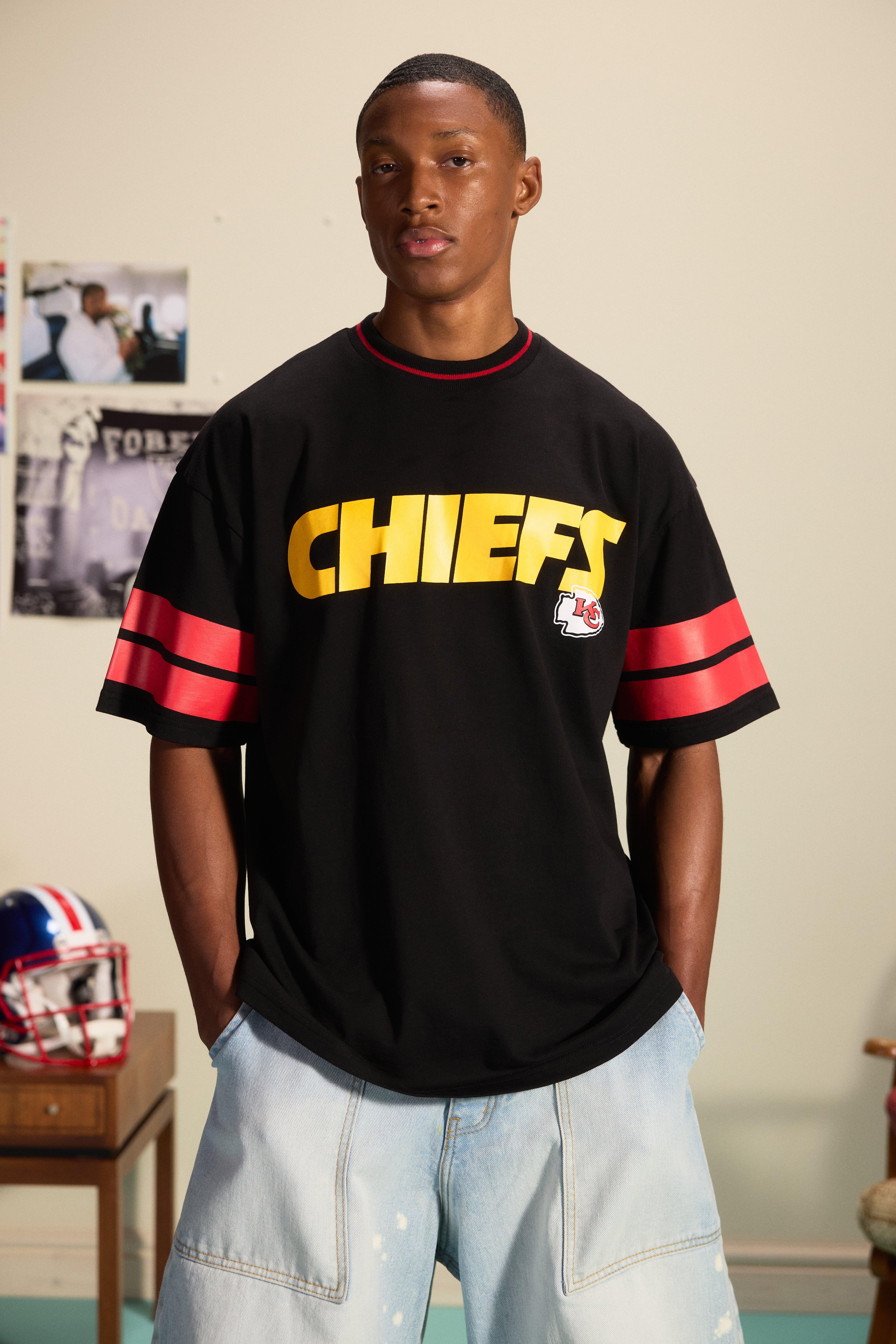 Oversized Nfl Chiefs Print License T-shirt | boohooMAN