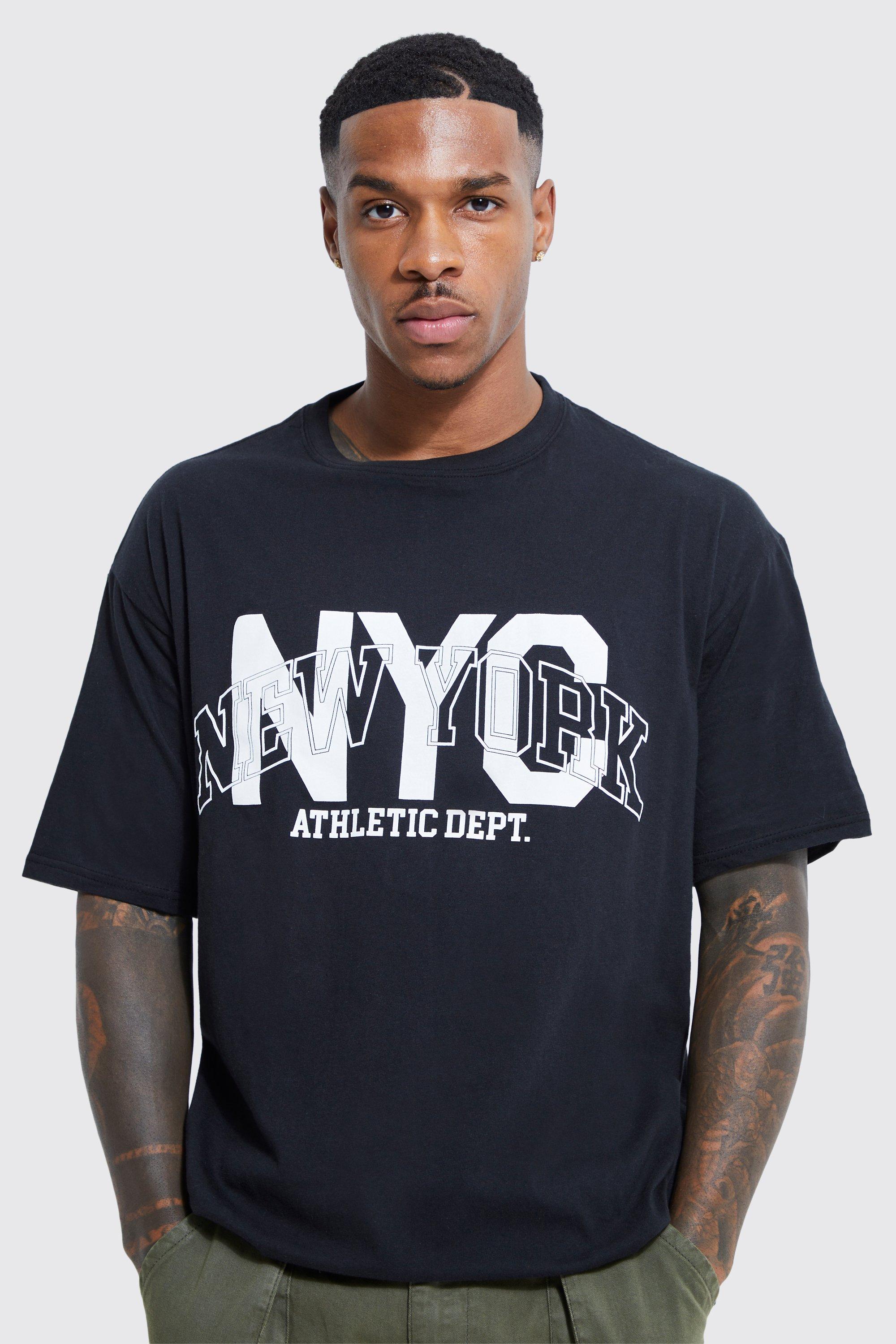 White New York Collection Print Oversized T Shirt