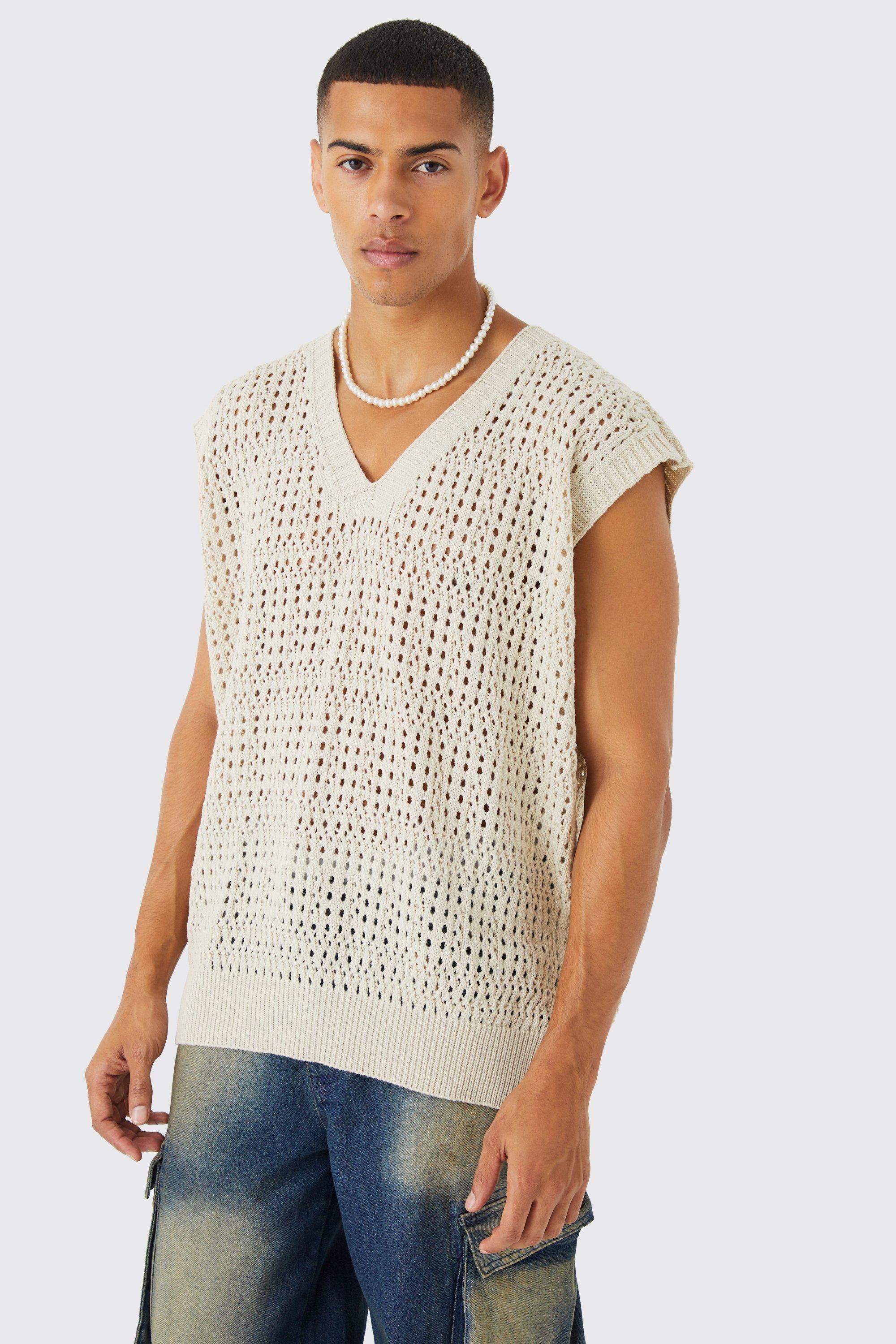 Oversized Crochet Sweater Vest