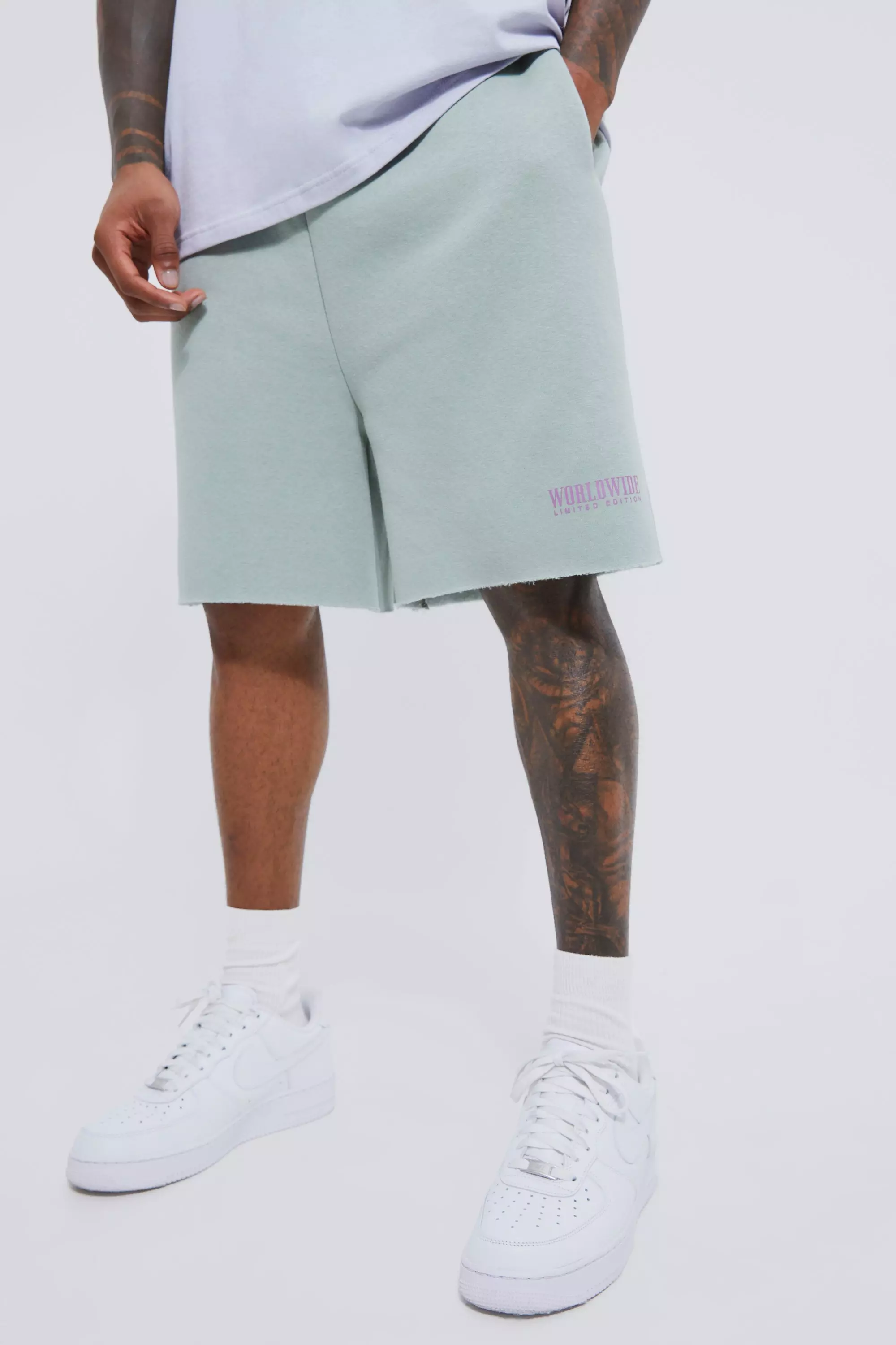 Dusty green Worldwide Short Oversized Drop Crotch Short alternative image
