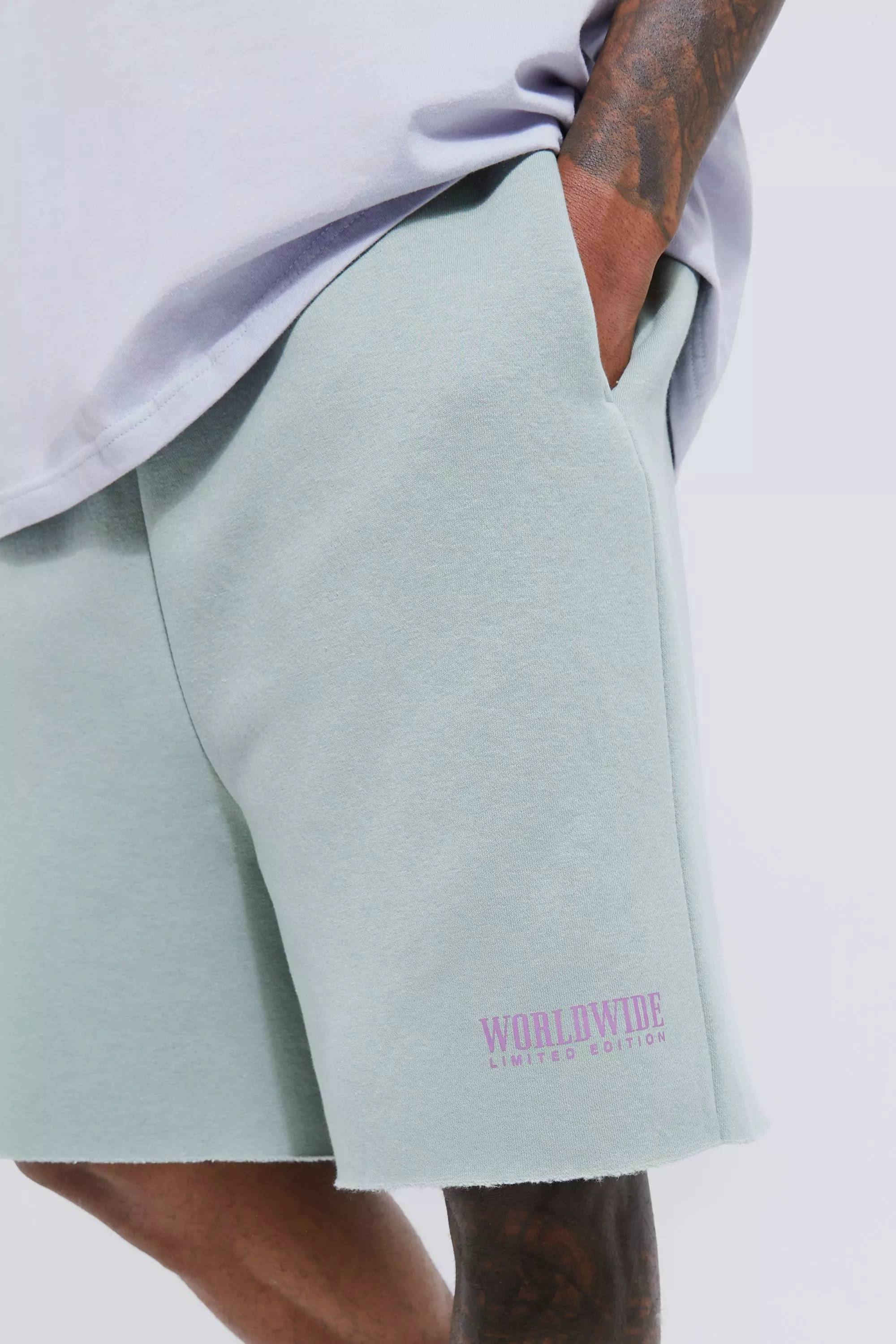 Dusty green Worldwide Short Oversized Drop Crotch Short alternative image