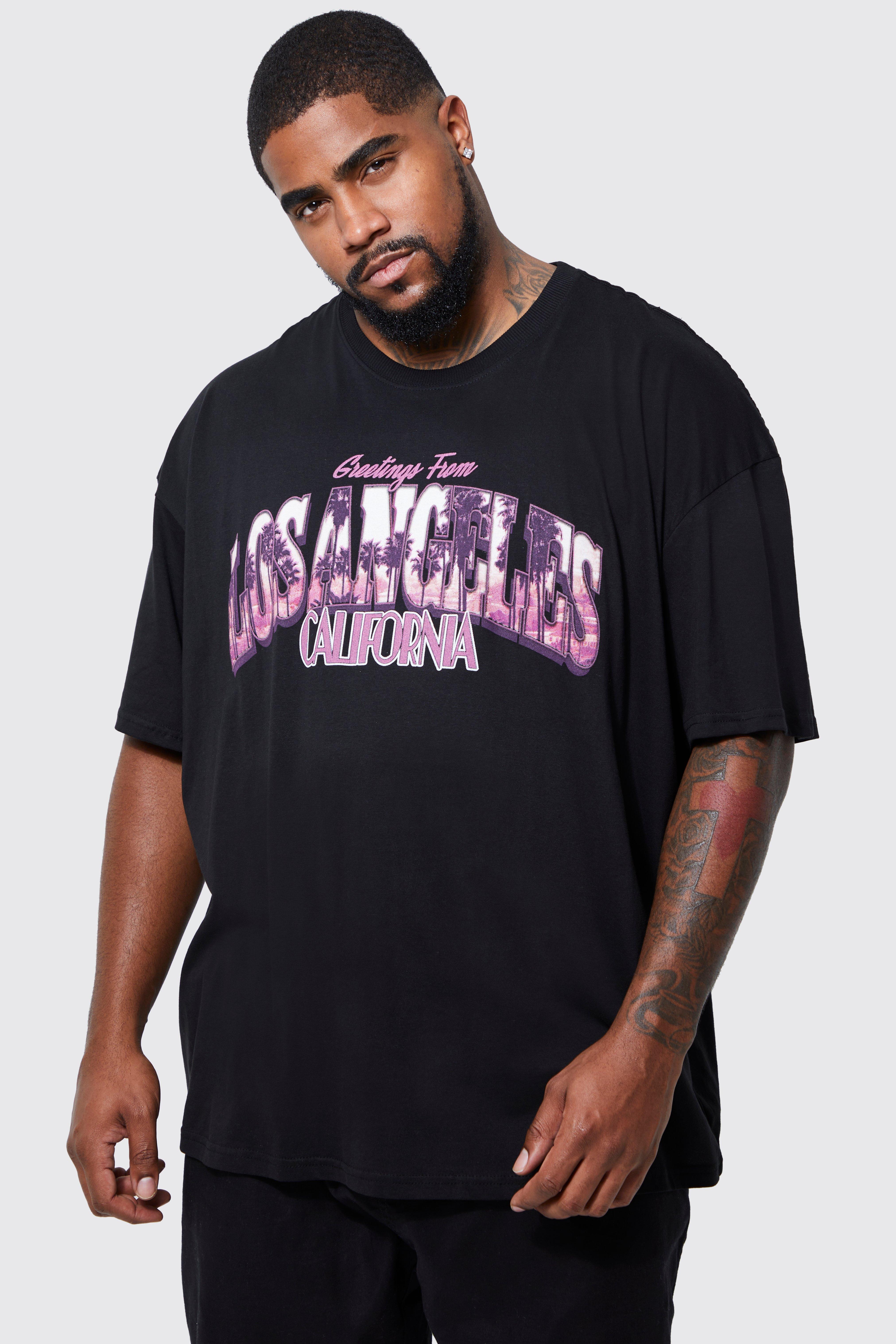 Oversized T-shirt With Los Angeles Back Print from Boohooman on