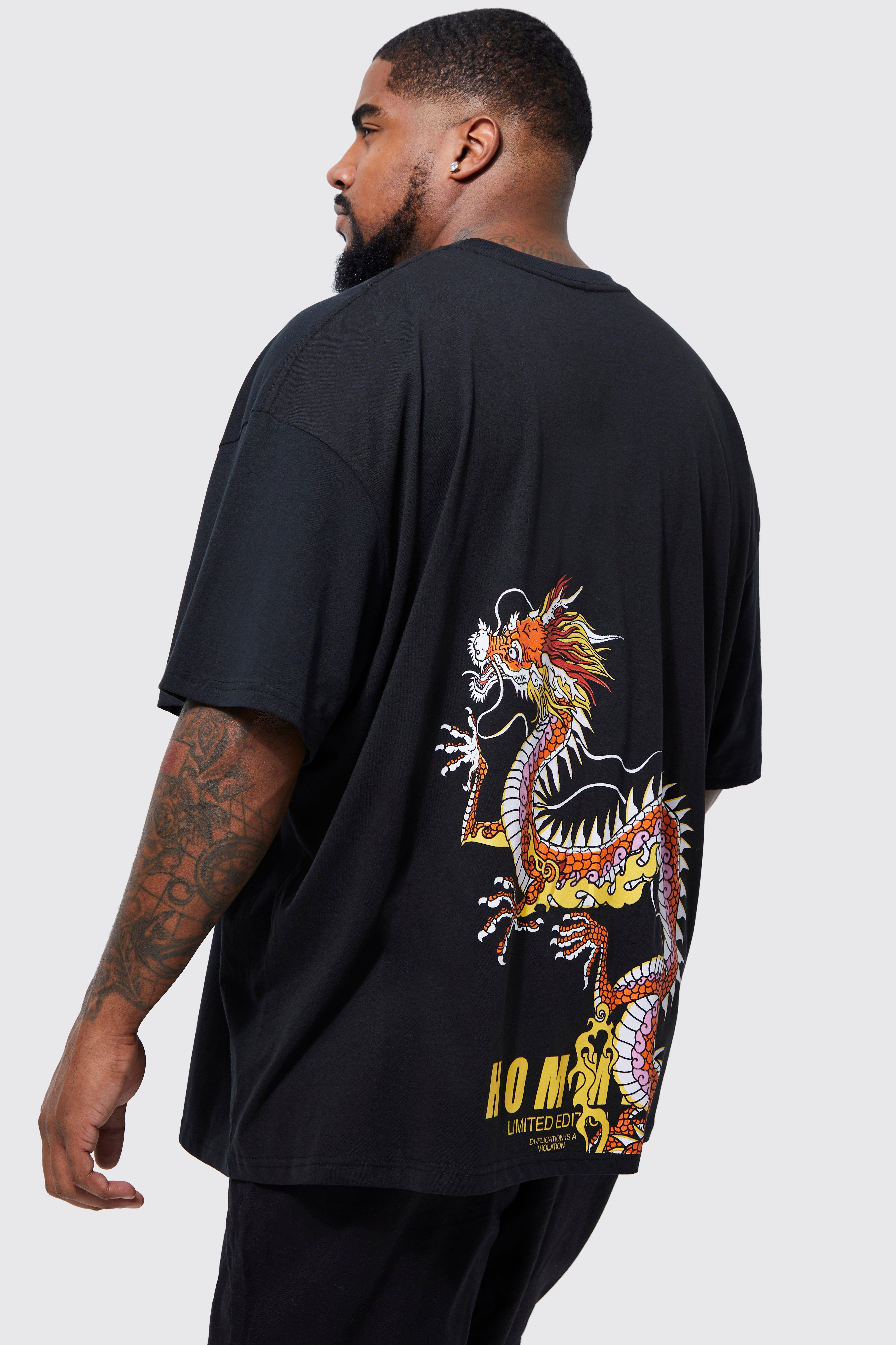 Tall Dragon Oversized Back Print T-shirt