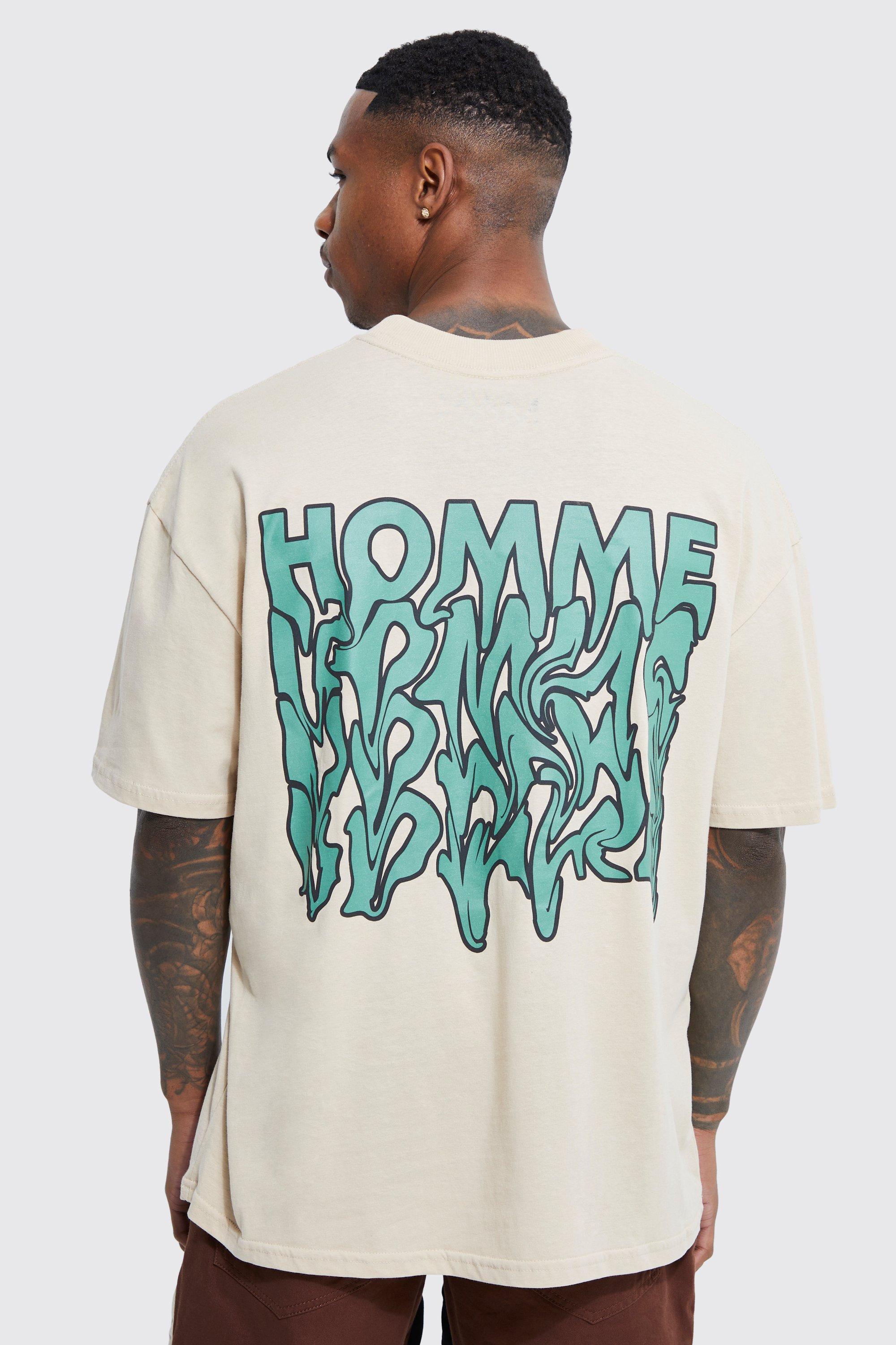 boohooMAN Oversized Pour Homme Graphic T-Shirt - Green - Size XS