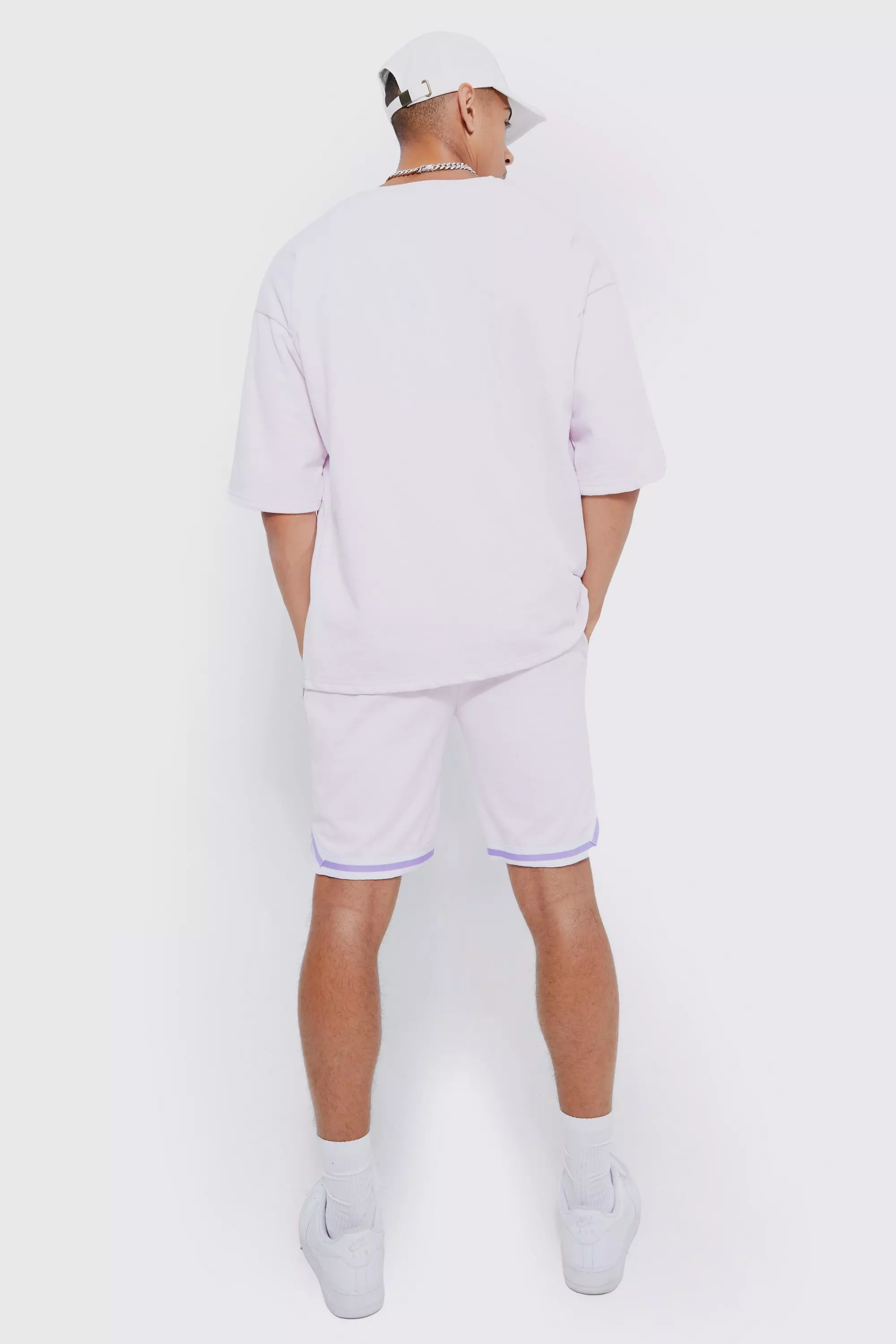 Lilac Oversized Official Baseball Polo & Short Set alternative image