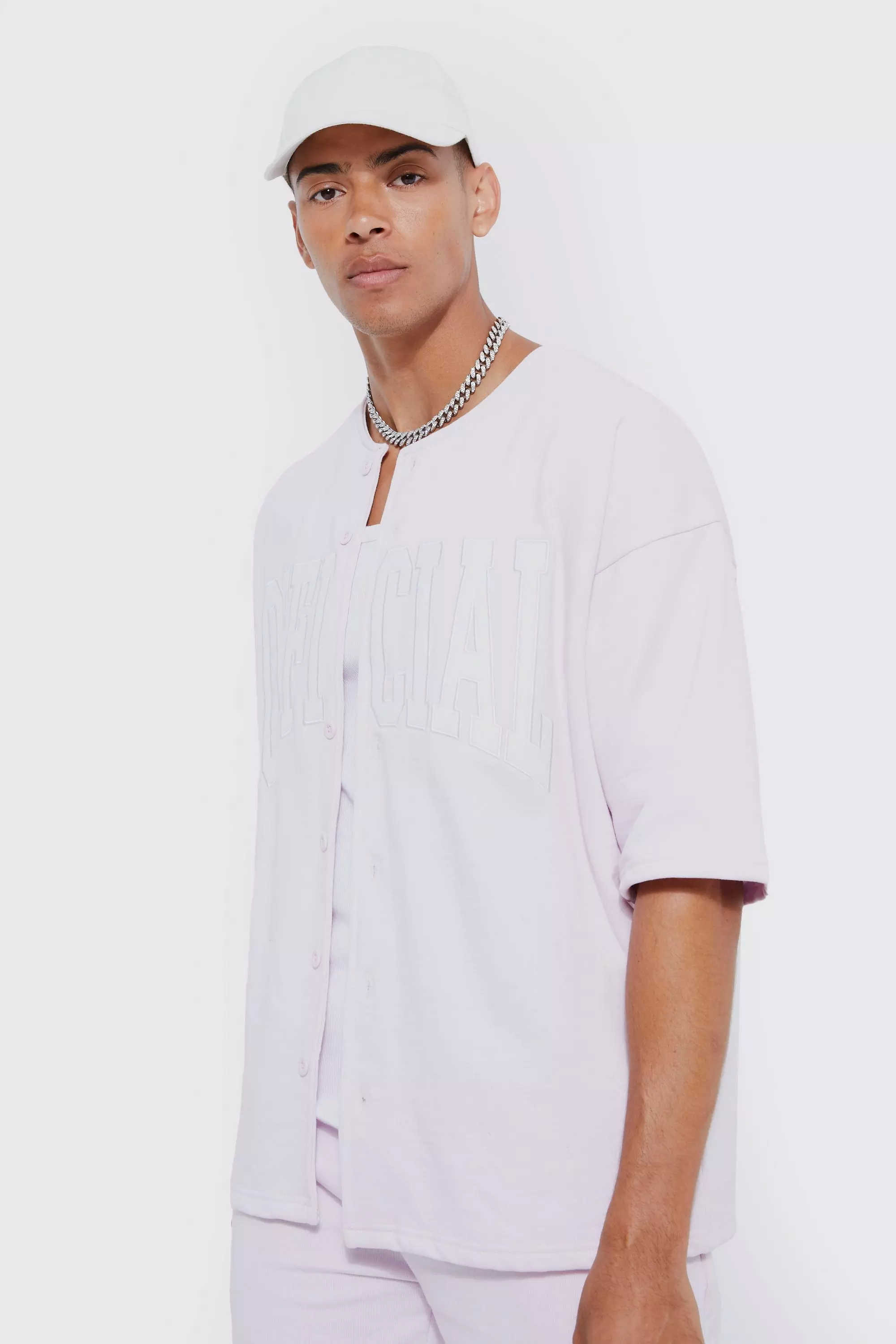 Lilac Oversized Official Baseball Polo & Short Set alternative image