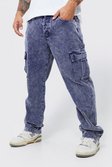 Navy Relaxed Acid Wash Cord Carpenter Trousers