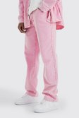 Pink Relaxed Fit Acid Wash Corduroy Trousers