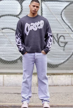 Relaxed Fit Acid Wash Cord Pants Lilac