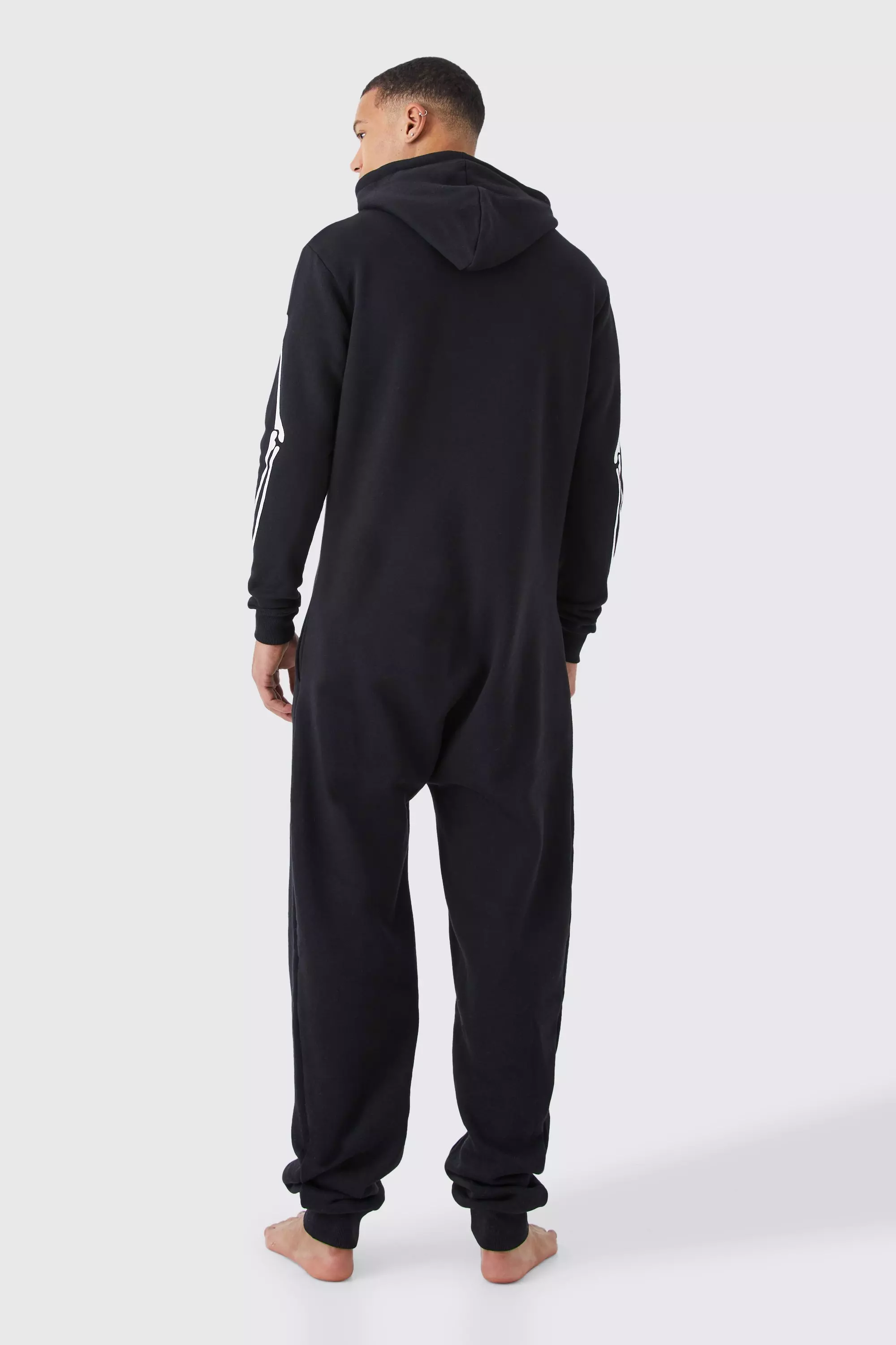 Tall Halloween Skeleton Onesie boohooMAN UK