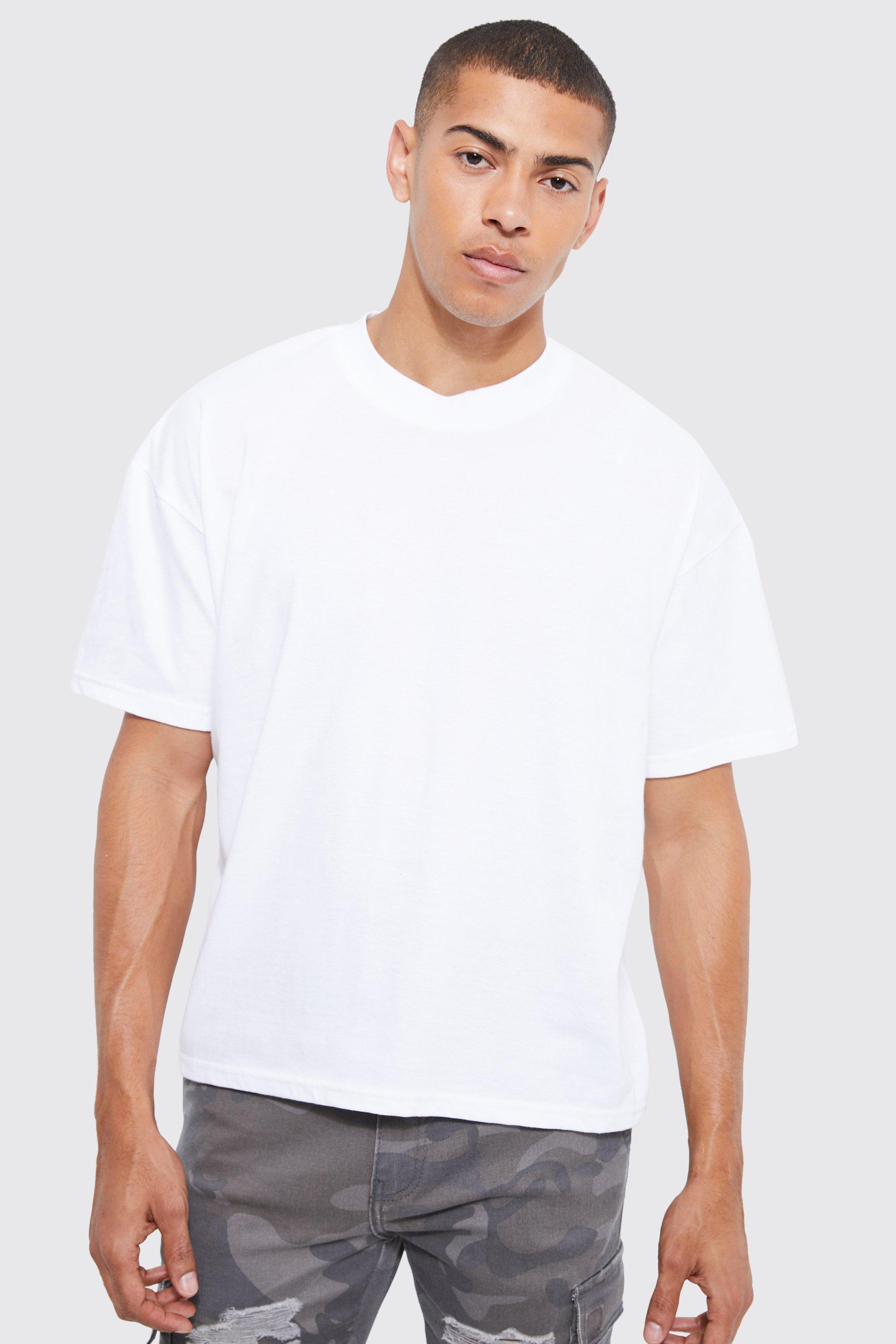 Boxy Fit Extended Neck T-shirt | boohooMAN USA