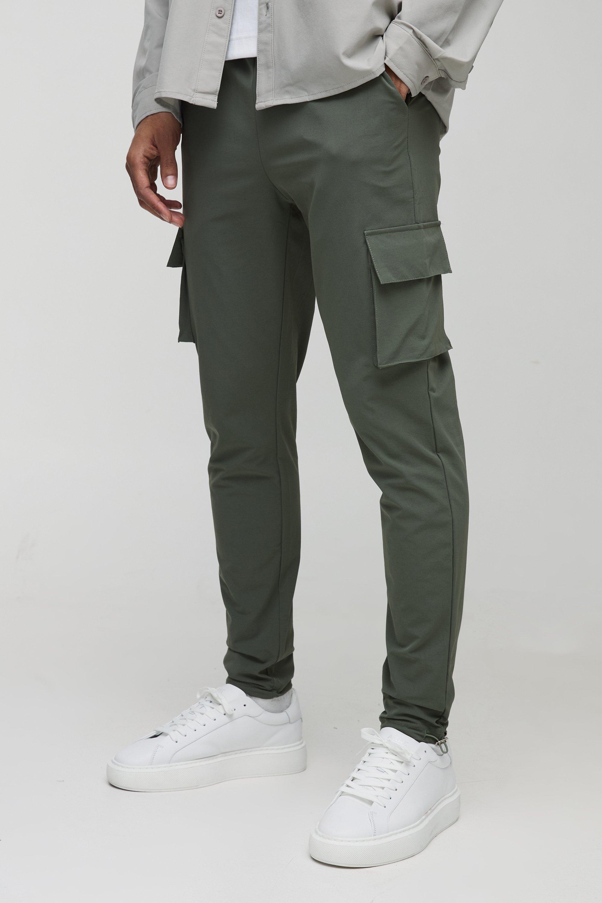 Women's High Waisted Khaki Cargo Pants - Hyper Stretch Cargo