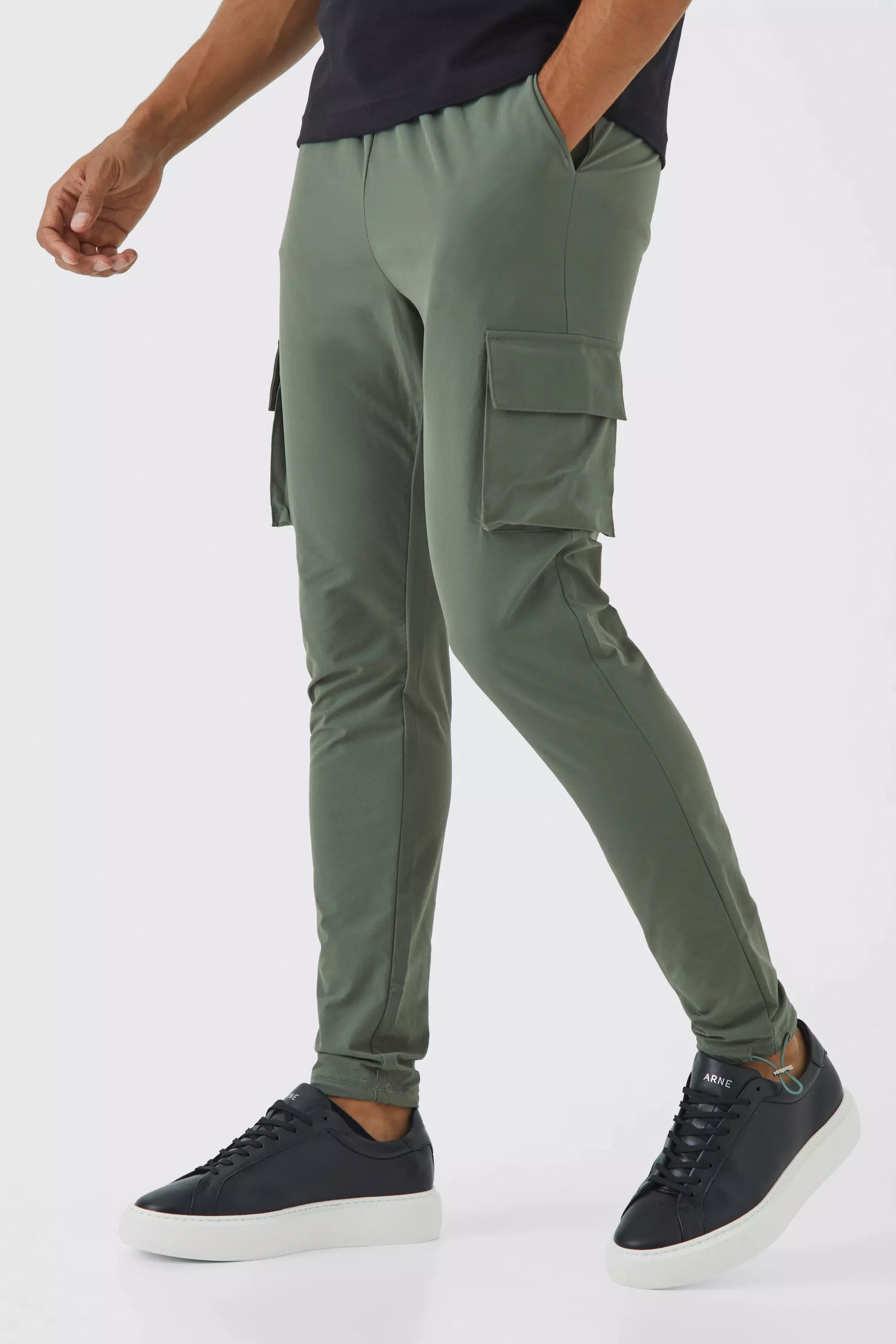 Elastic Lightweight Stretch Skinny Cargo Pants Khaki