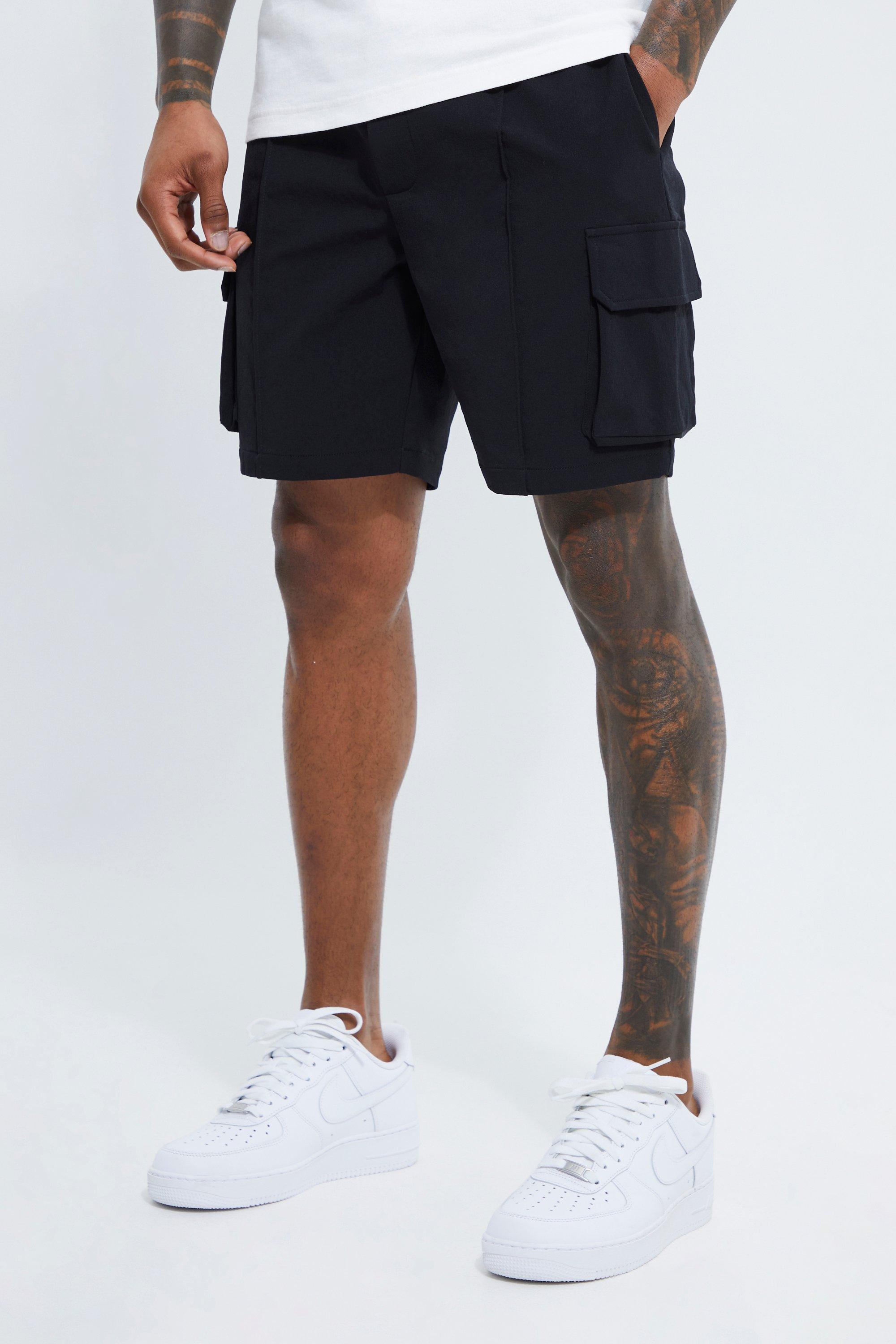 ASOS DESIGN cargo shorts in black