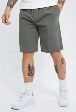 Charcoal Grey Elastic Relaxed Stretch Short